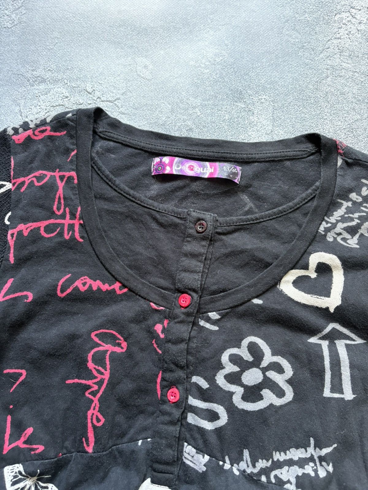 Jean Paul Gaultier Vintage Desigual JPG Vibe Y2K Hearts Graffiti Print Dress Size S / US 4 / IT 40 - 10 Thumbnail