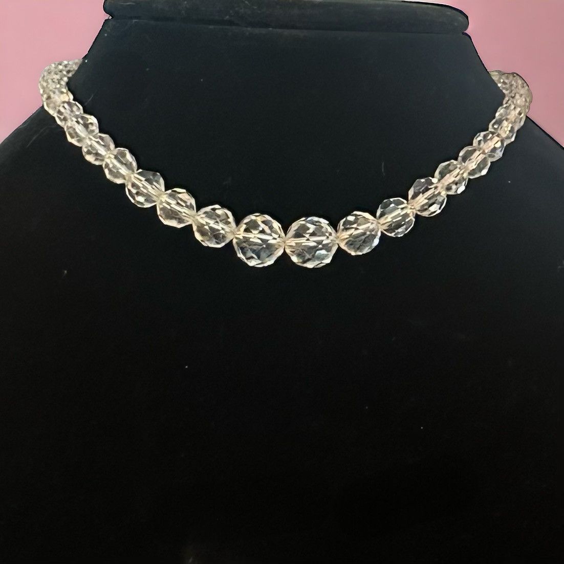 Vintage Vintage clear faceted crystal bead necklace Size ONE SIZE - 1 Thumbnail