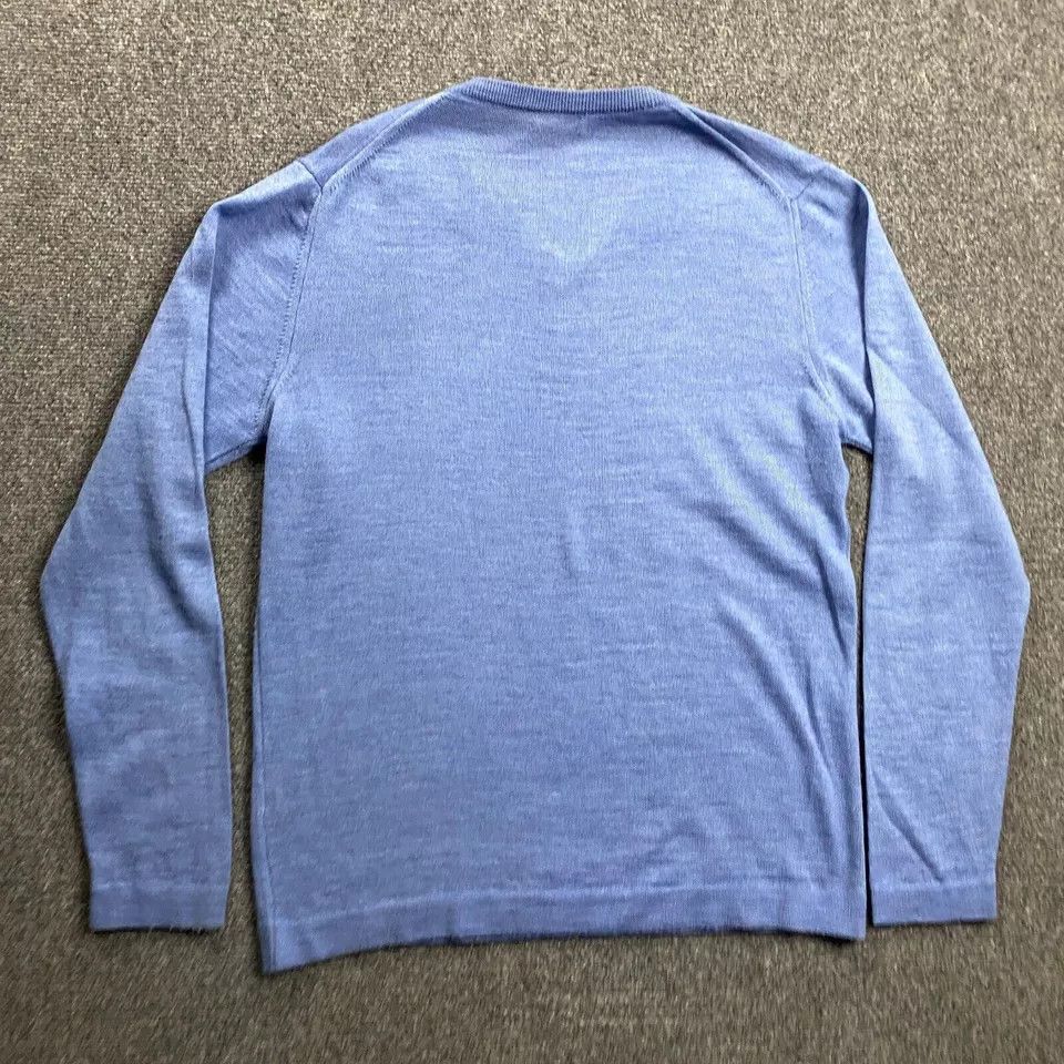 Other Mario Gilberti Sweater Men's Large Blue V-Neck 100% Merino Size US L / EU 52-54 / 3 - 6 Thumbnail