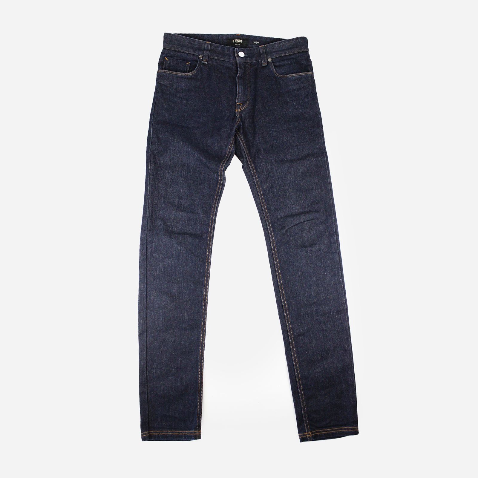 image of Fendi Denim Jeans (T32|34) in Blue, Women's (Size 24)