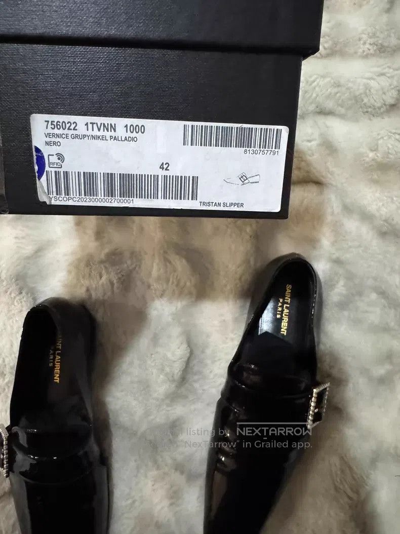 Saint Laurent Paris Saint Laurent Paris Crystal Buckle Loafers Leather Shoes Size US 9 / EU 42 - 7 Thumbnail