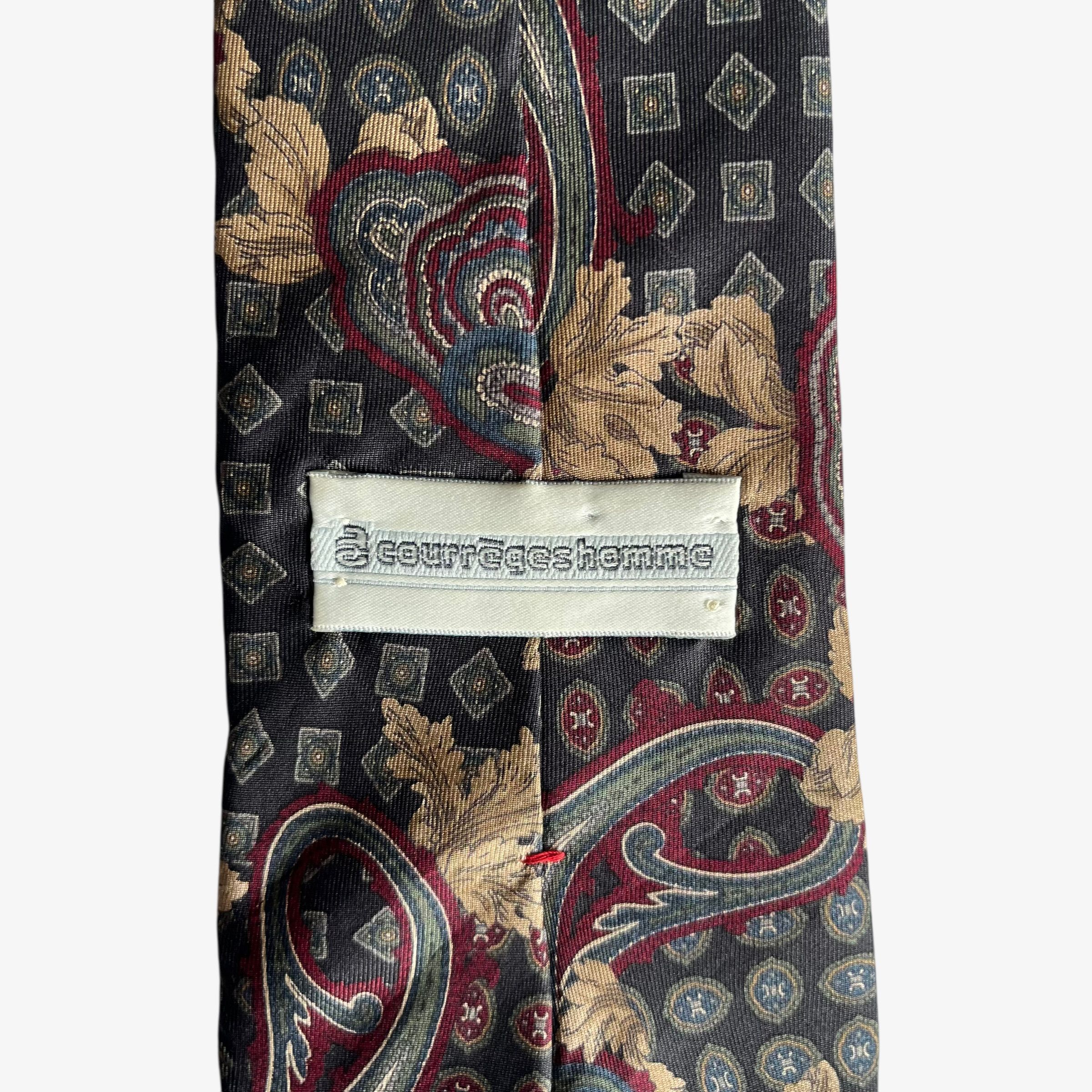 Courreges Vintage 90s Courreges Abstract Geometric Paisley Silk Tie Size ONE SIZE - 2 Thumbnail