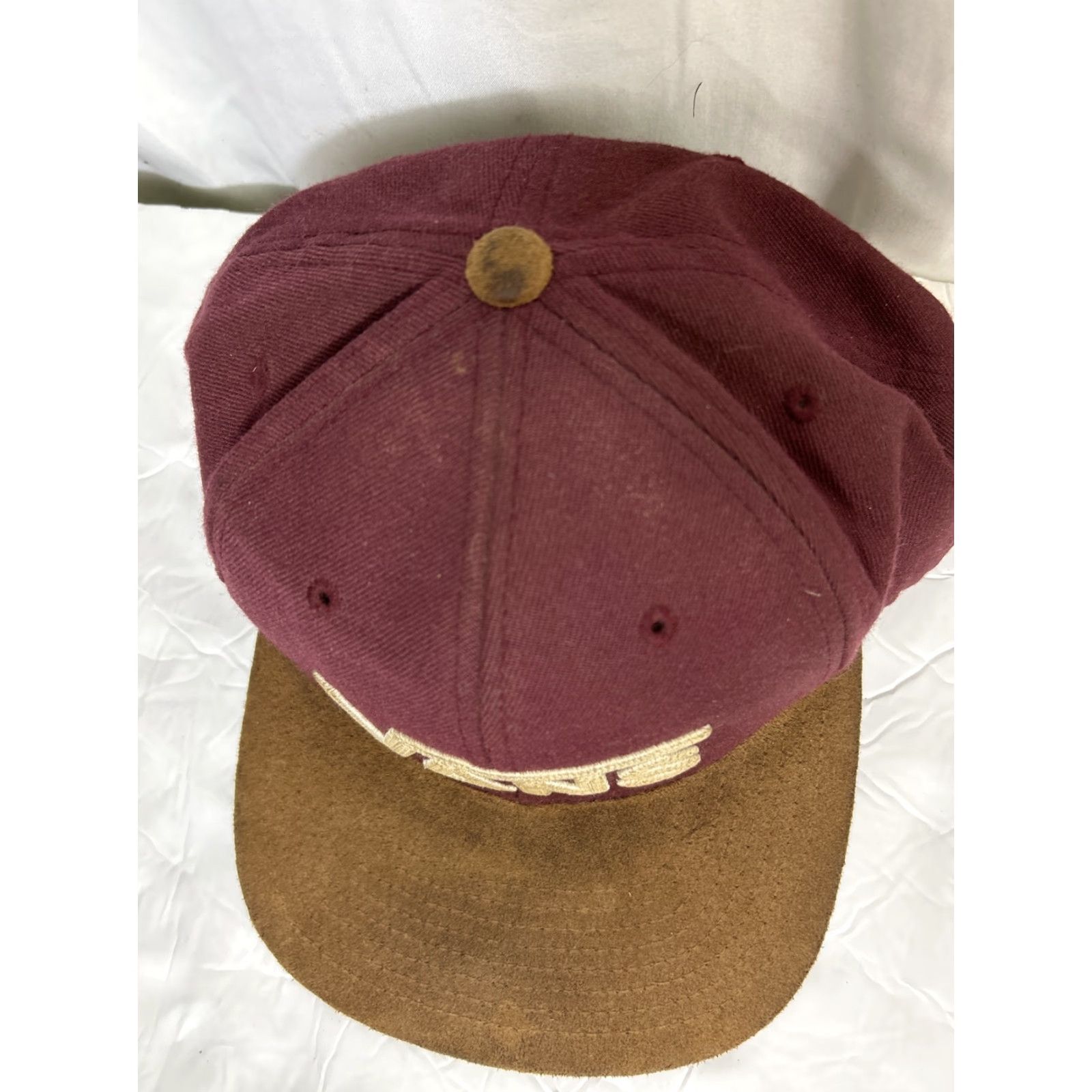 Vans VANS SnapBack Hat Unisex Adults One Size Maroon Brown Leather Bill Adjustable Red Size ONE SIZE - 4 Thumbnail