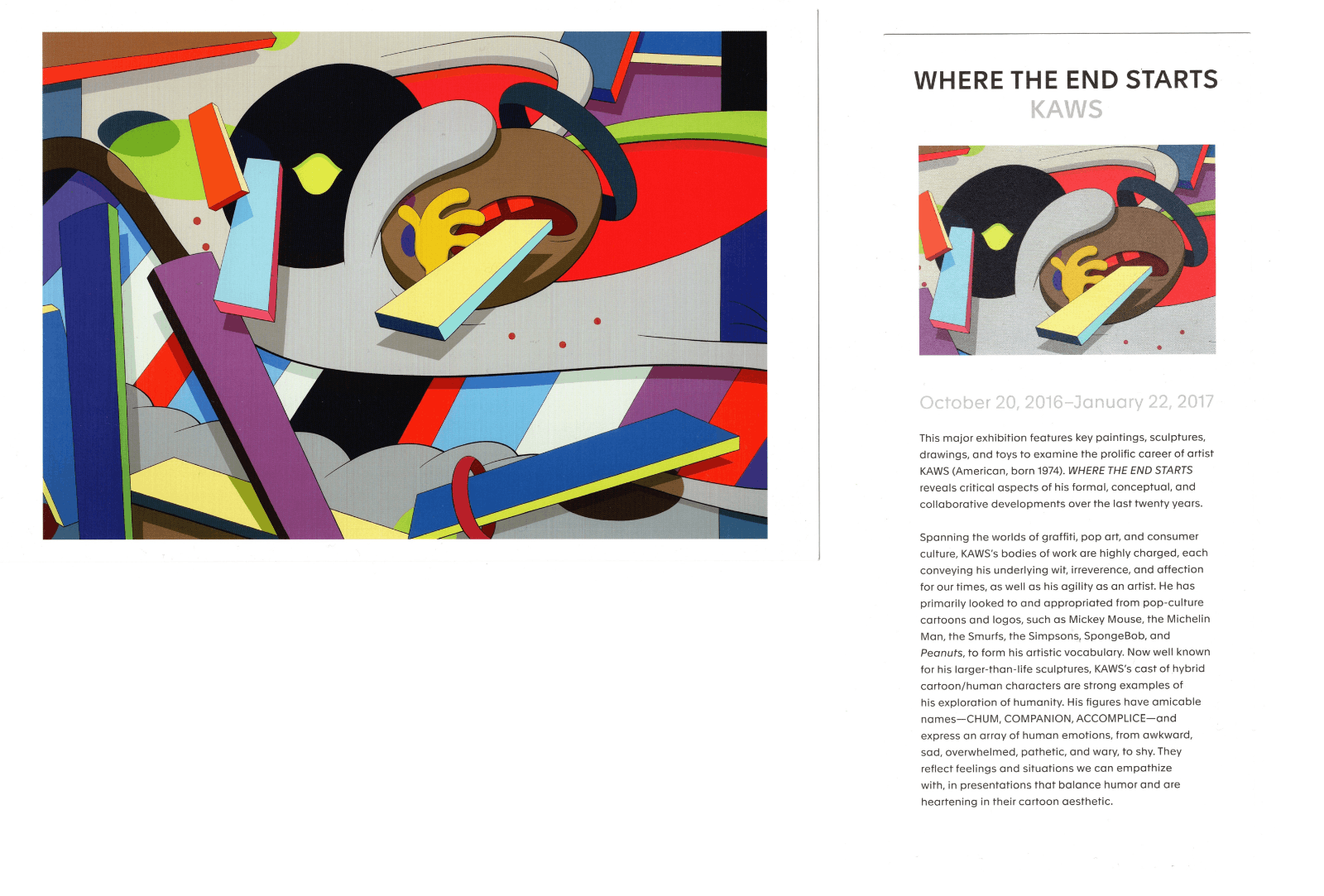 Kaws KAWS Where the End Starts Postcard + Museum Pamphlet Brochu Size ONE SIZE - 1 Thumbnail