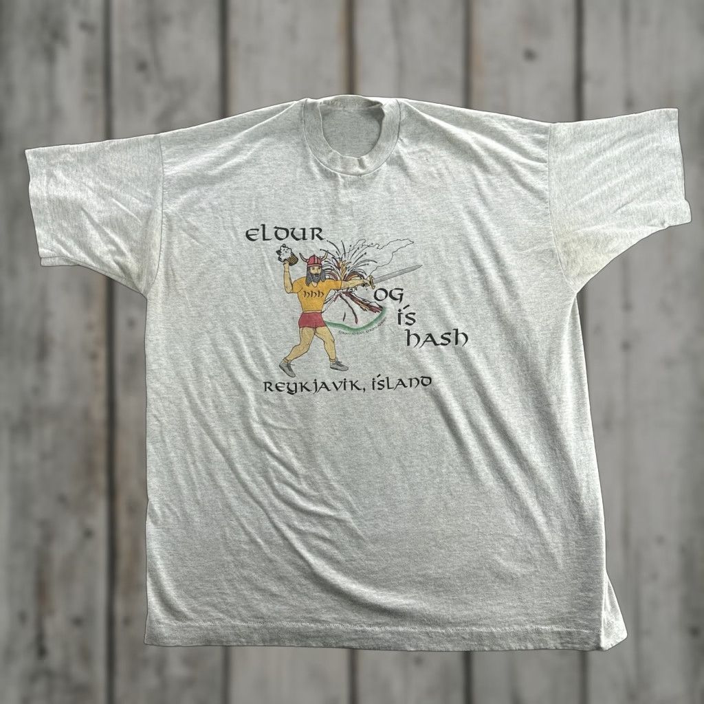 Vintage VINTAGE Hash House Harriers Shirt Mens XL T-Shirt Short Sleeve Gray 90s Reykjavik Iceland Viking Sports Travel Novelty Size US XL / EU 56 / 4 - 1 Thumbnail