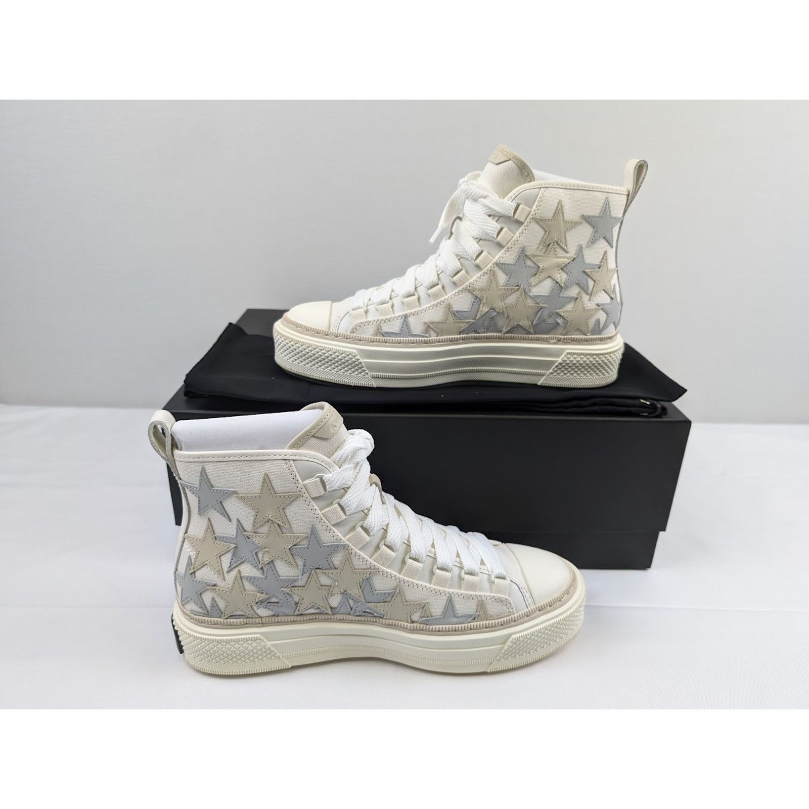 Amiri o1rshd1 Q:2 / Stars Court High-Top Sneakers in Grey / White Size US 11 / EU 44 - 20 Thumbnail