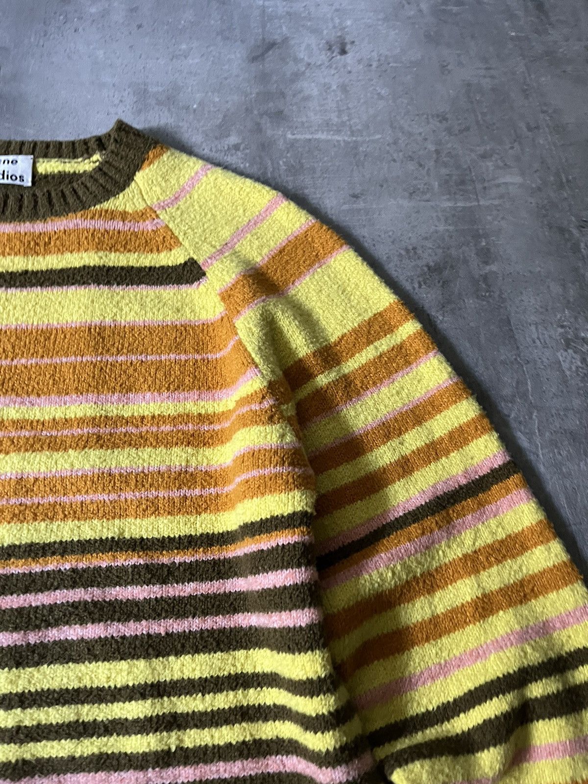Acne Studios Acne Studios striped yellow orange sweater Size US S / EU 44-46 / 1 - 6 Thumbnail