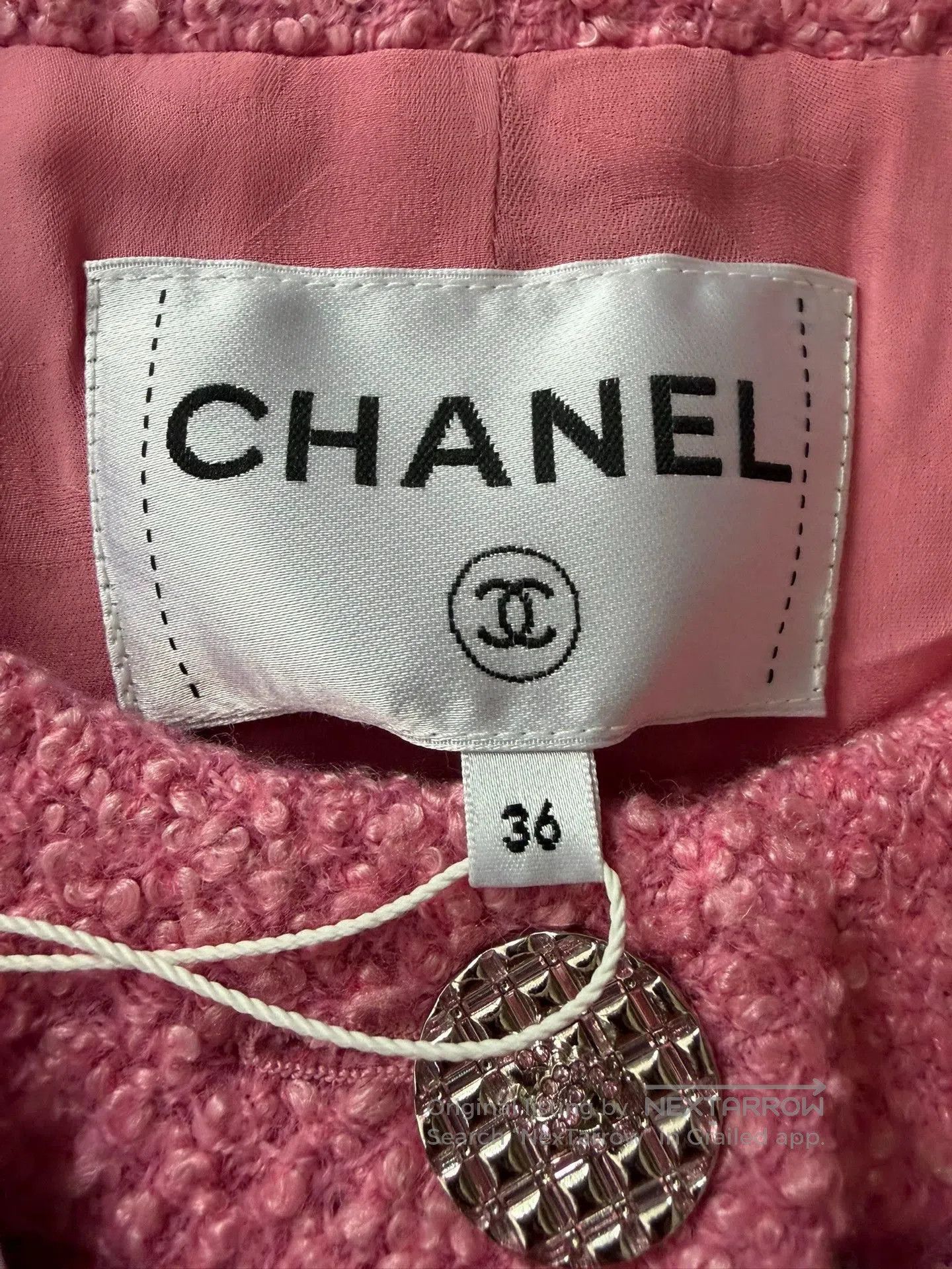 Chanel Chanel 22A Pink Tweed Mid-Length Coat. Size US S / EU 44-46 / 1 - 5 Thumbnail