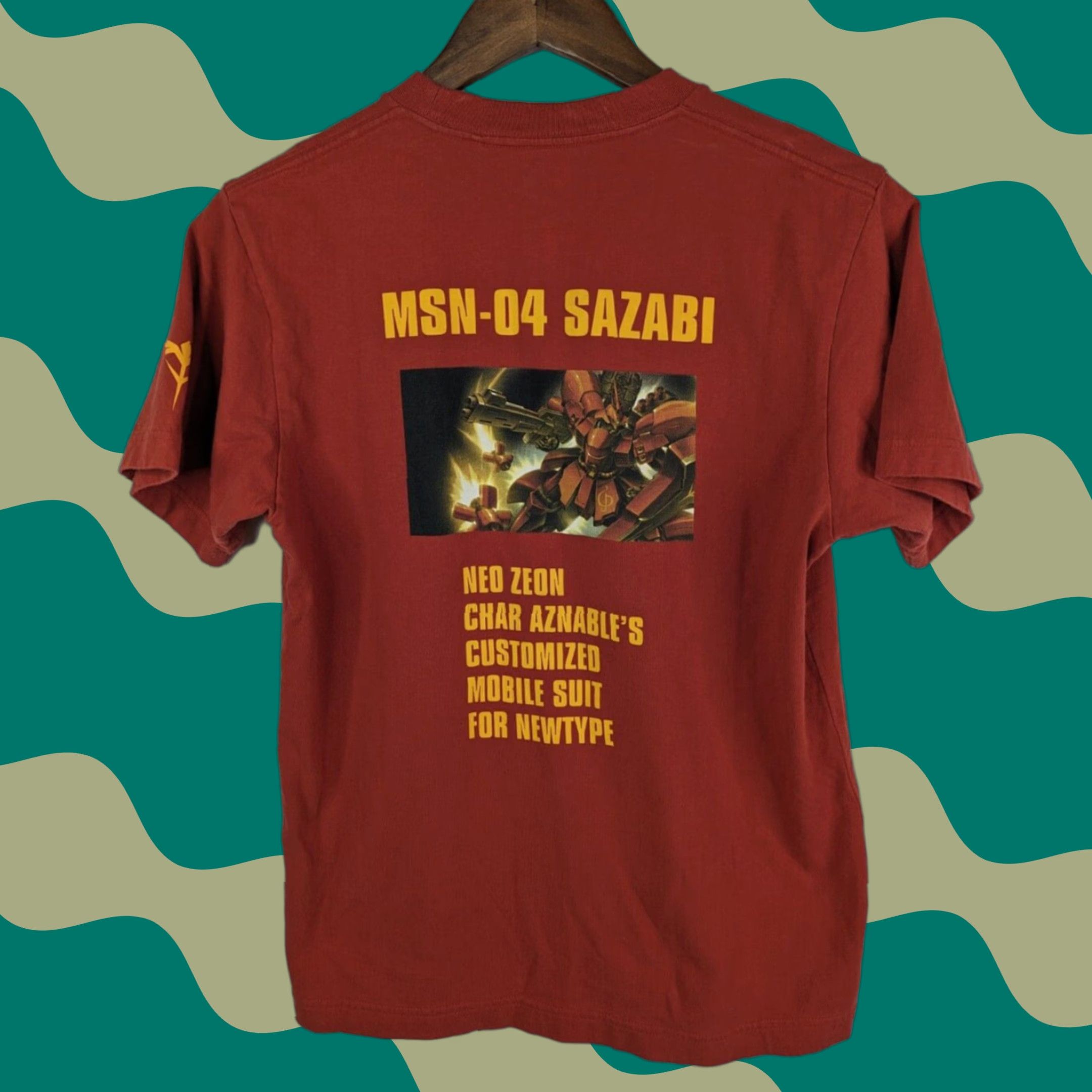 Uniqlo VINTAGE Uniqlo Shirt Mens XS Orange Graphic Sazabi 40th Anniversary MSN-04 T-Shirt Size US XS / EU 42 / 0 - 1 Thumbnail