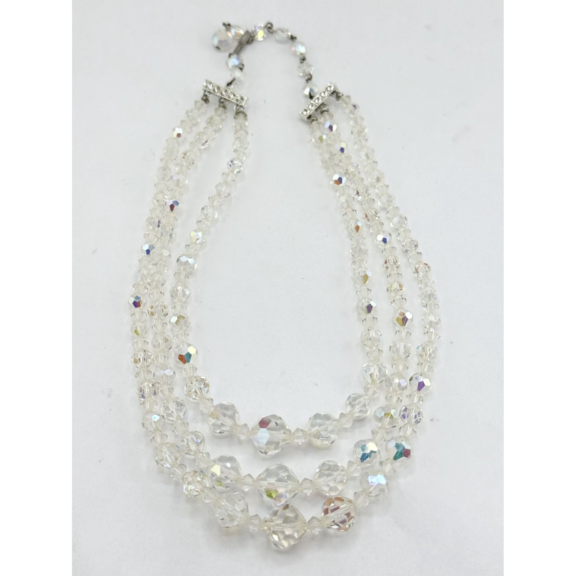 Vintage Vintage faceted crystal three strand necklace Size ONE SIZE - 1 Thumbnail