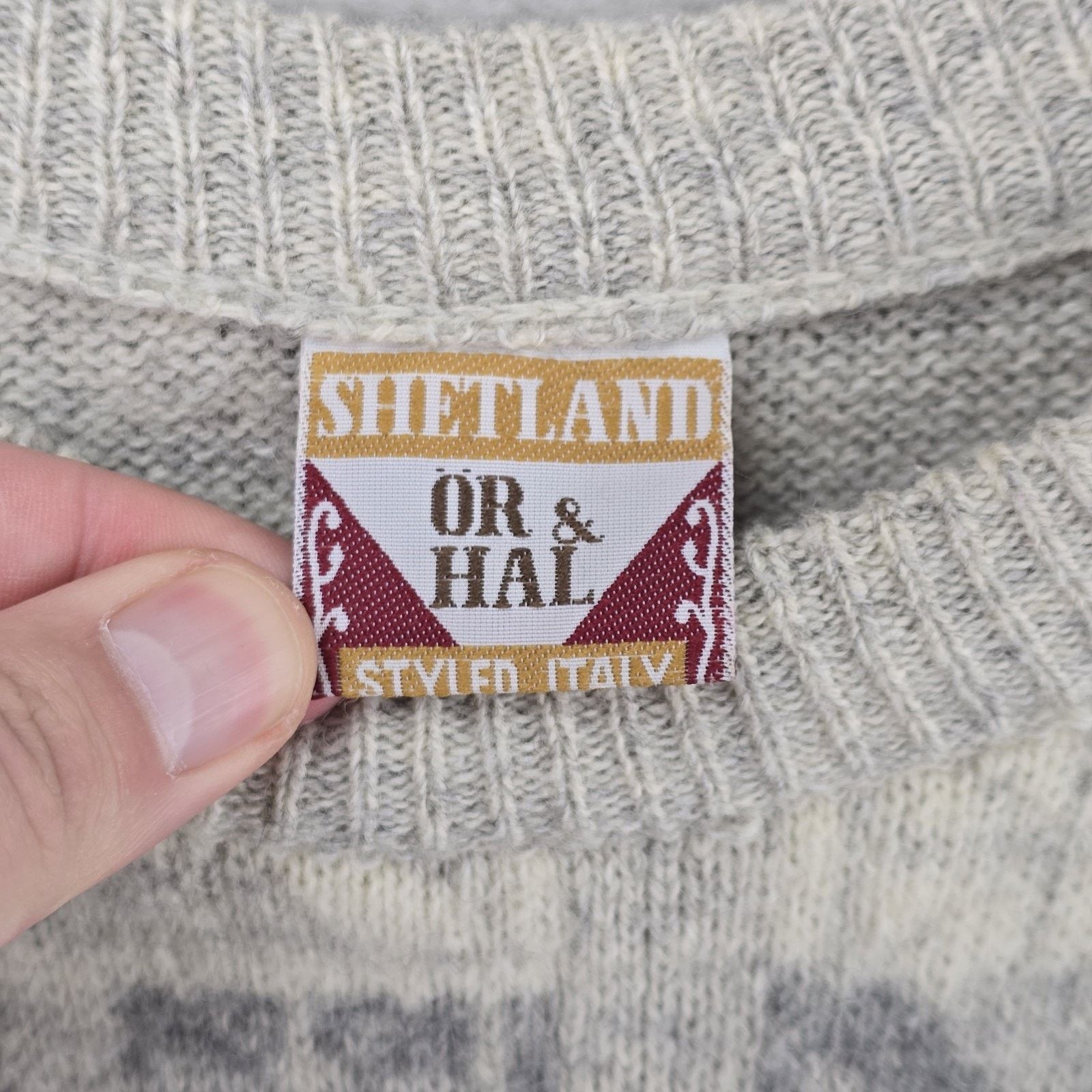 Other Vintage Or & Hal Shetland Wool Fairl Isle Sweater Men Medium Size US M / EU 48-50 / 2 - 4 Thumbnail