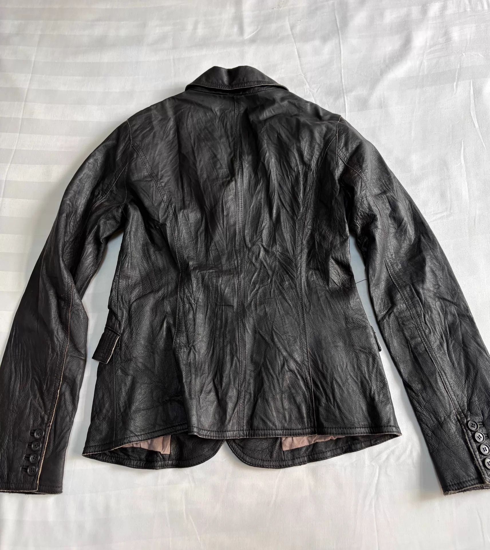 Tornado Mart Tornado Mart vintage blazer leather jacket wrinkled cut Size S / US 4 / IT 40 - 8 Thumbnail