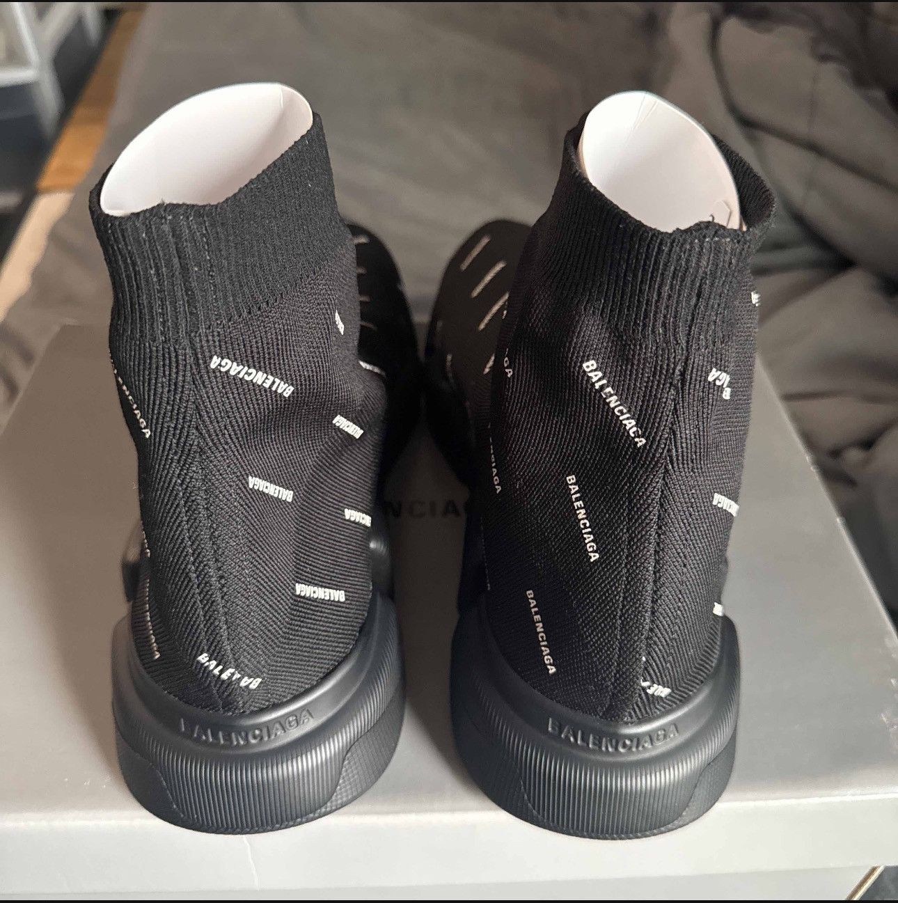 Balenciaga Balenciaga Speed 2.0 Sneaker 'All Over Logo - Black' Size US 11 / EU 44 - 4 Thumbnail