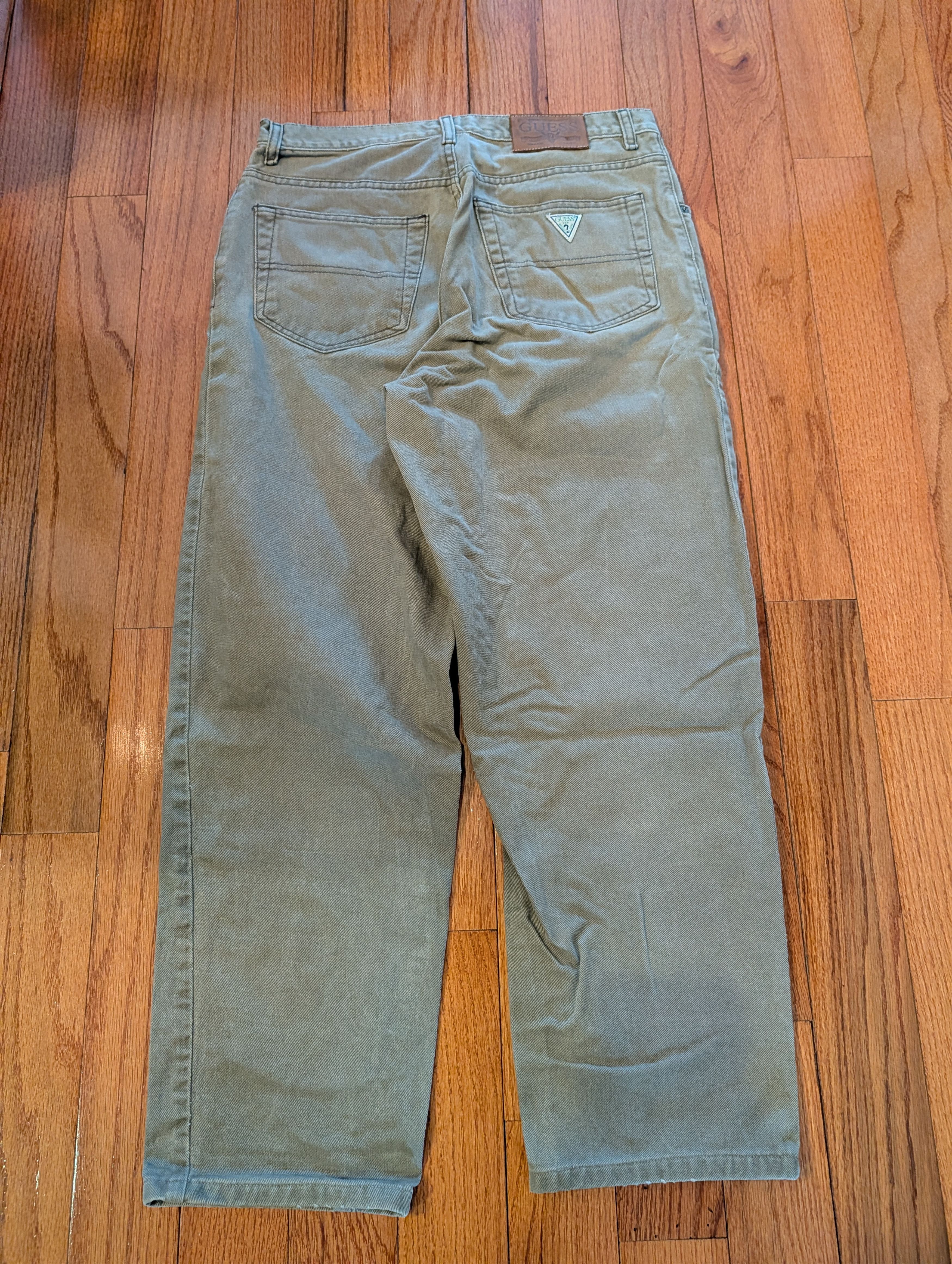 Guess Vtg Guess Jeans American Tradition Baggy 90s Tan Khaki Size US 33 - 1 Thumbnail