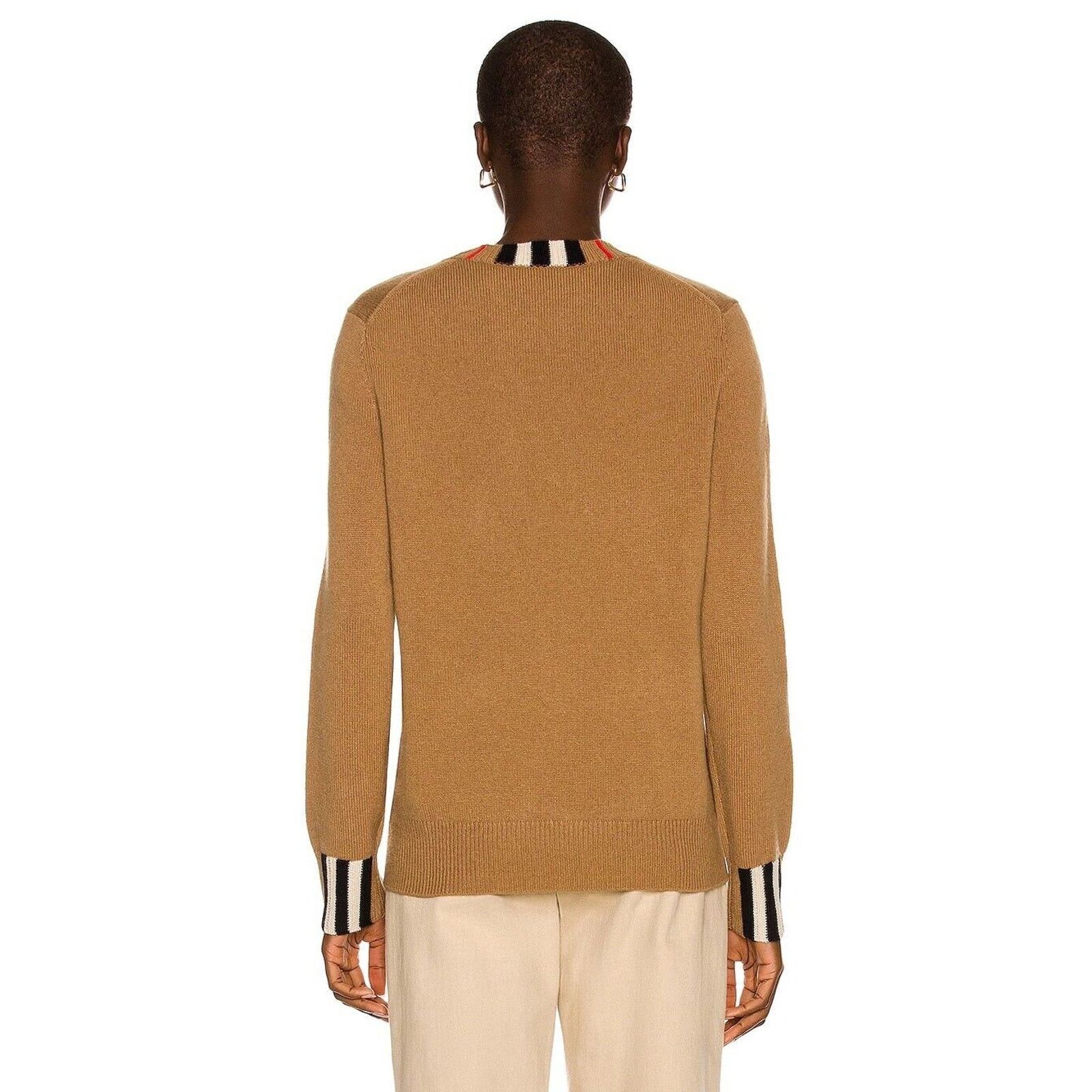 Burberry BURBERRY BEIGE WOOL CASHMERE CHECK LOGO PULLOVER SWEATER M Size M / US 6-8 / IT 42-44 - 4 Thumbnail