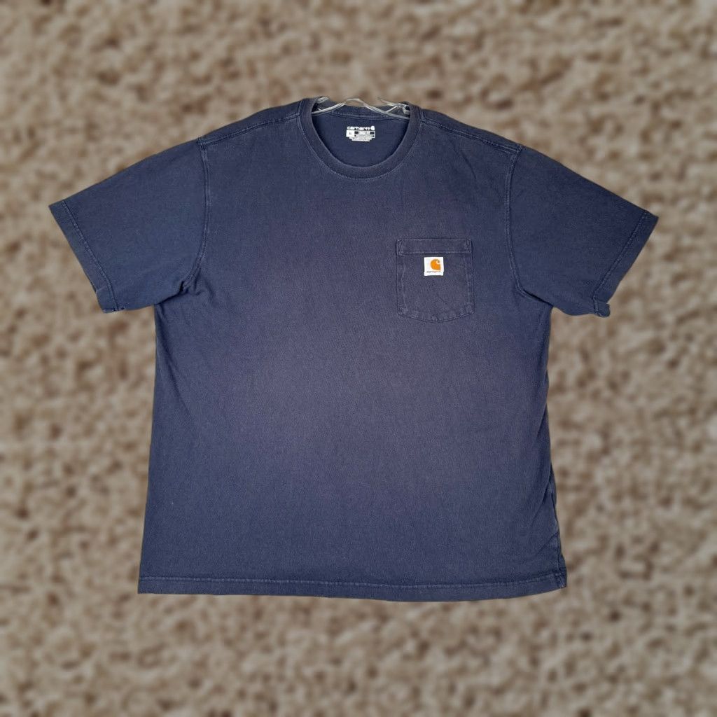 Carhartt Carhartt Shirt Men XL Navy Blue Short Sleeve Crew Neck Pocket 100% Cotton Size US XL / EU 56 / 4 - 1 Thumbnail