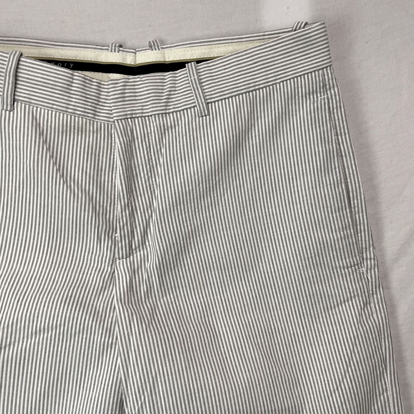Theory Theory Dress Pants Womens 0 Straight Striped White Wool Crepe Flat Front Zip Button Pockets 32in Inseam USA Y2K Casual Dress Pants Womens Size 25" / US 0 / IT 36 - 5 Thumbnail