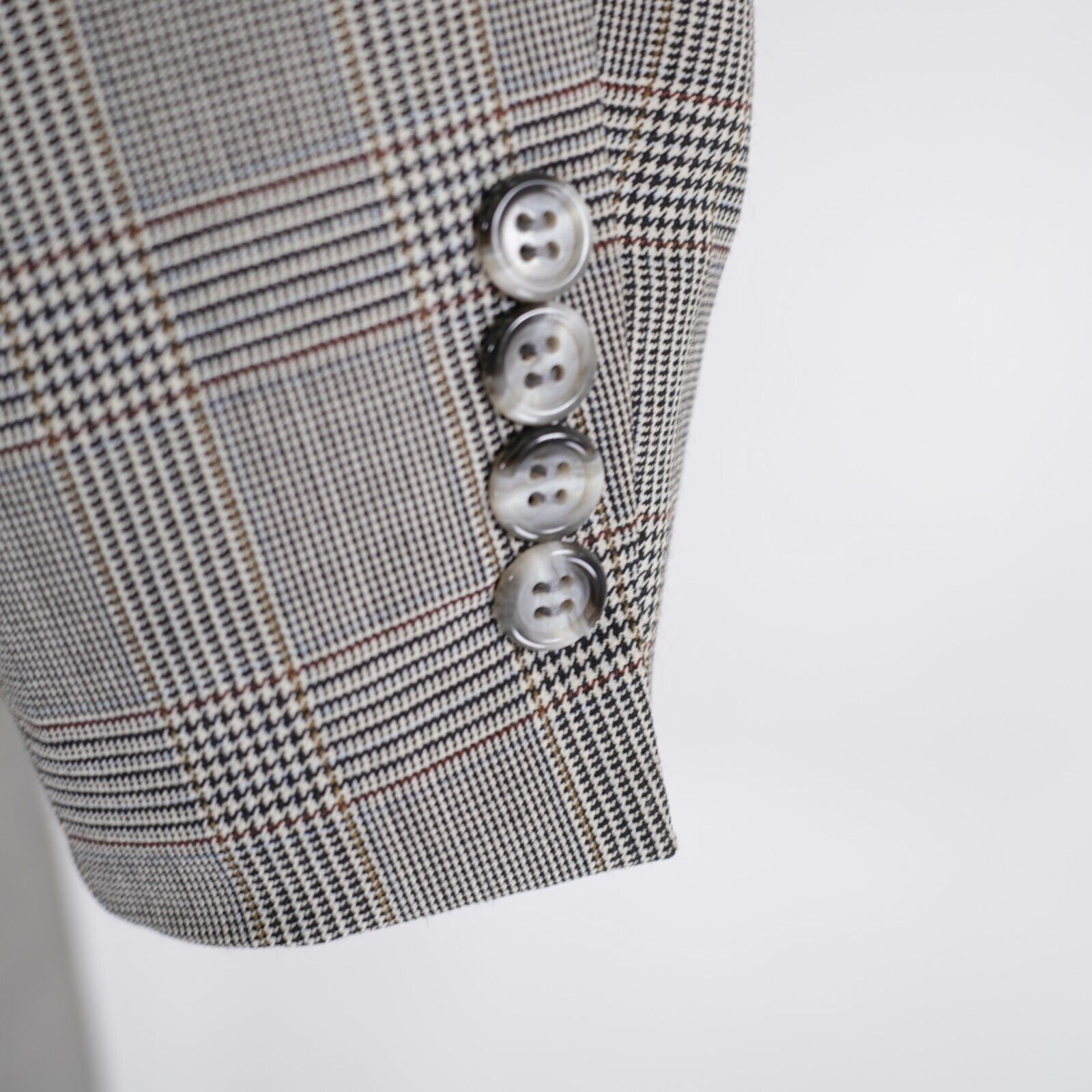 Hart Schaffner Marx Hart Schaffner Marx Wool Black Tan Glen Plaid Blazer 38R 2 B Size 38R - 3 Thumbnail
