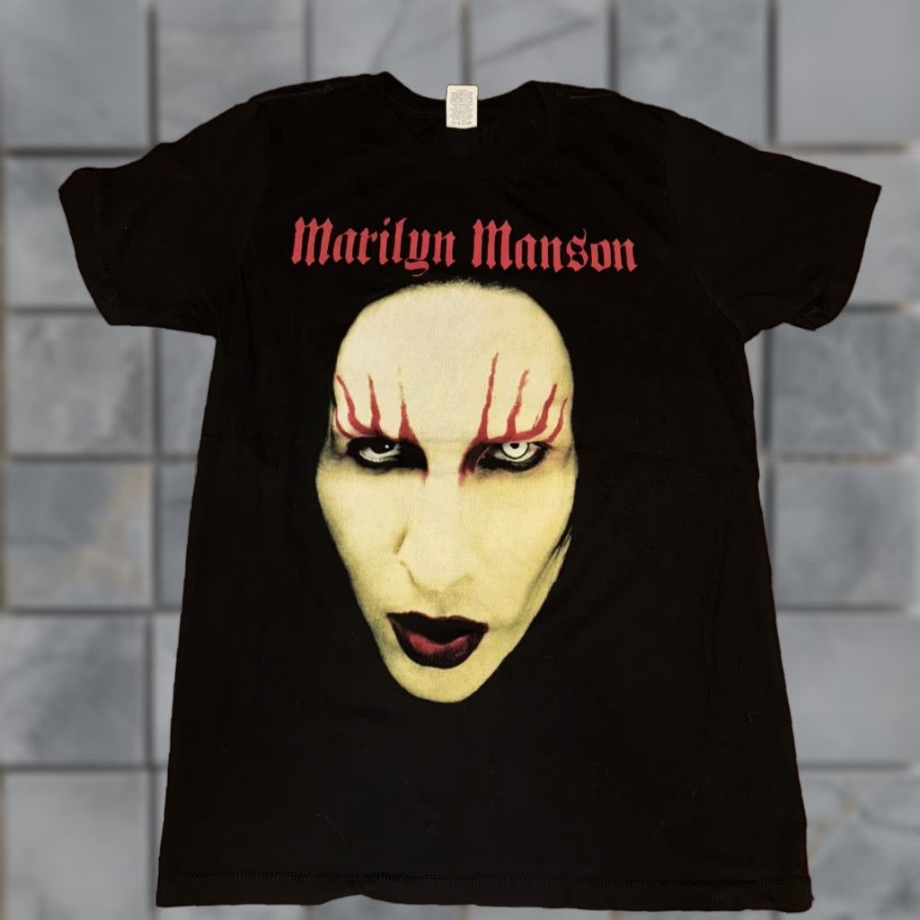 Vintage VINTAGE Marilyn Manson T-Shirt Pacific Men M Black 19x26 Pacific Tag Size US M / EU 48-50 / 2 - 1 Thumbnail