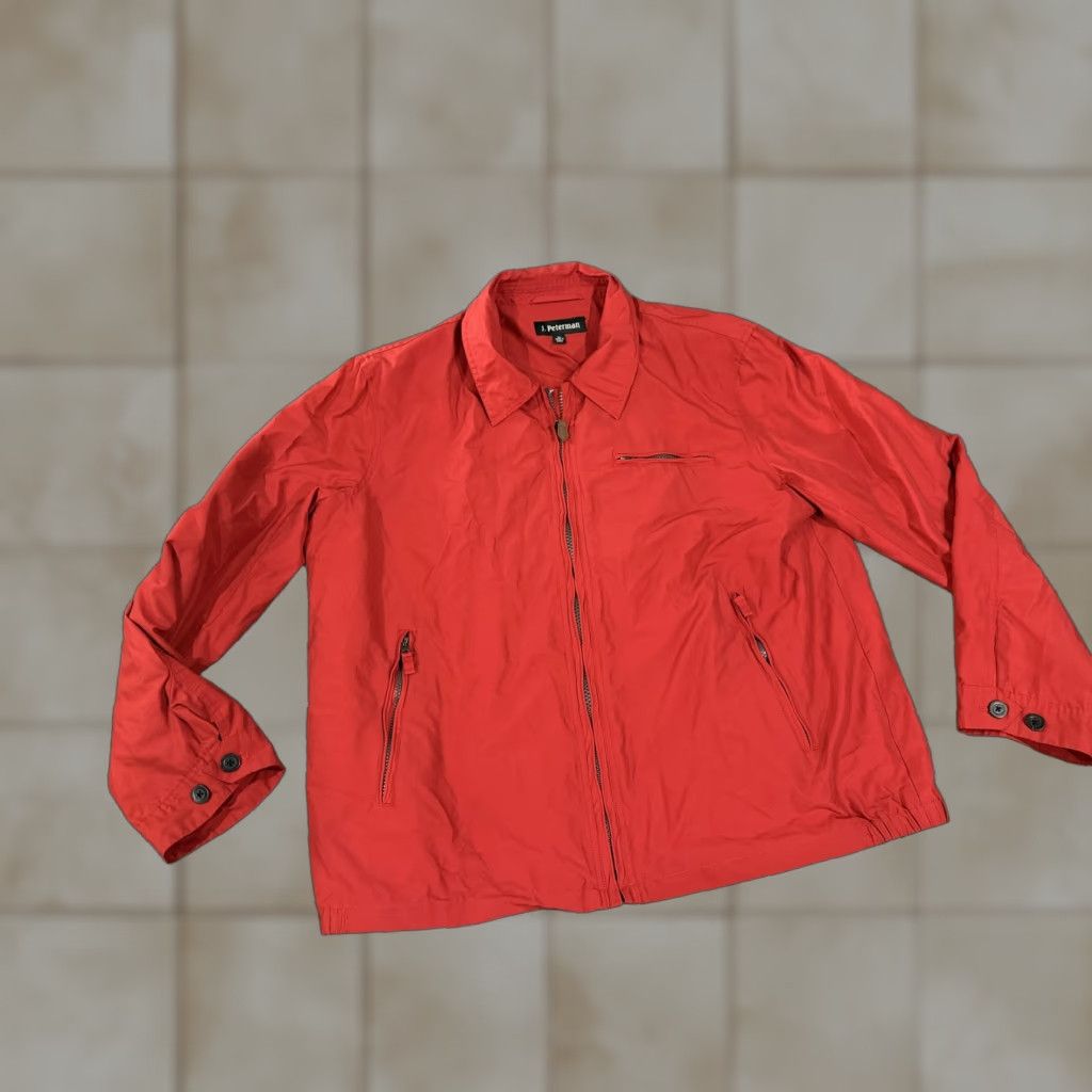 Vintage J. Peterman Jacket Mens XL Red Lightweight Lined Windbreaker Full Zip Collared Size US XL / EU 56 / 4 - 1 Thumbnail
