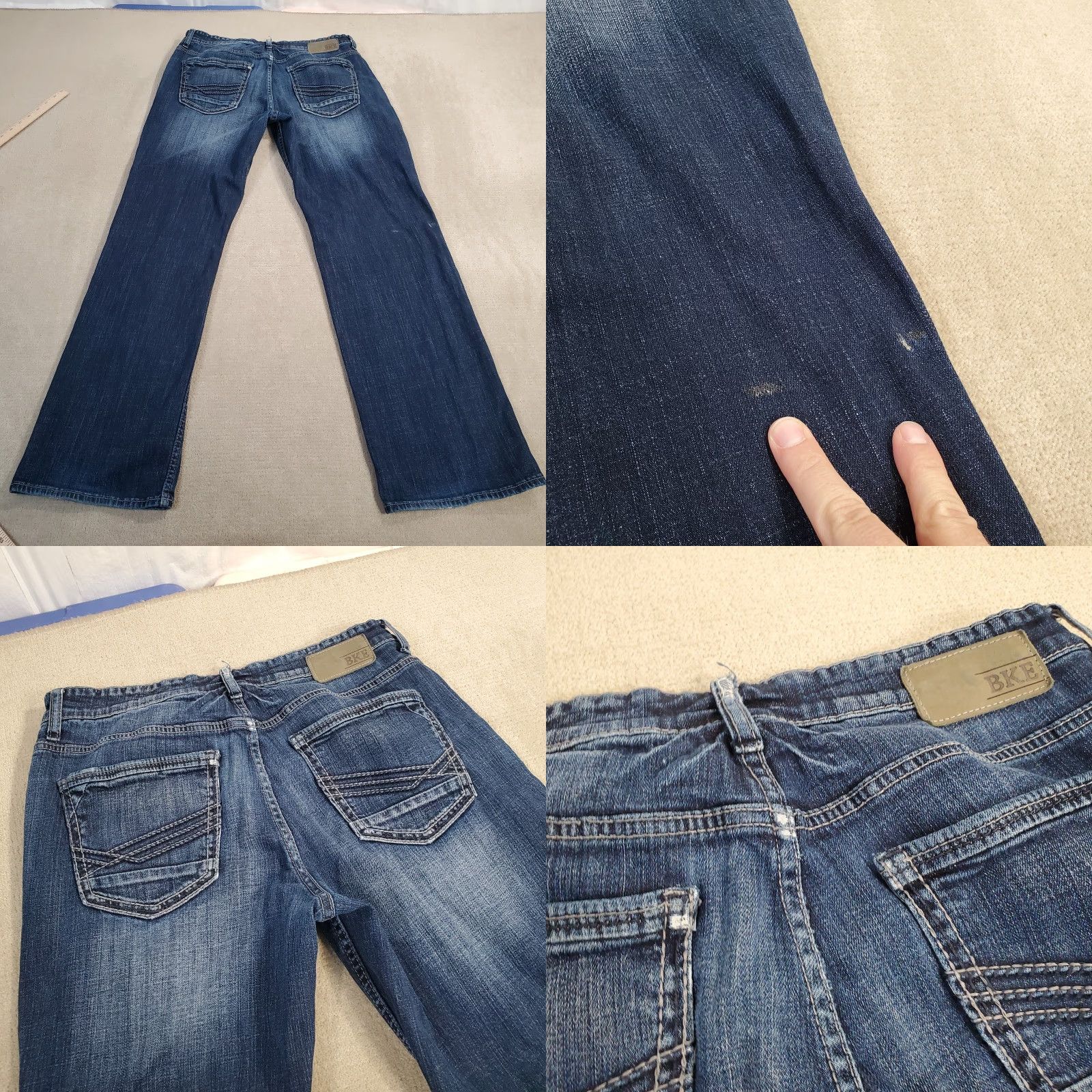 Vintage BKE Jeans Mens 33 R Blue Tyler Straight Leg Buckle Dark Wash Denim Casual Size US 33 - 8 Thumbnail