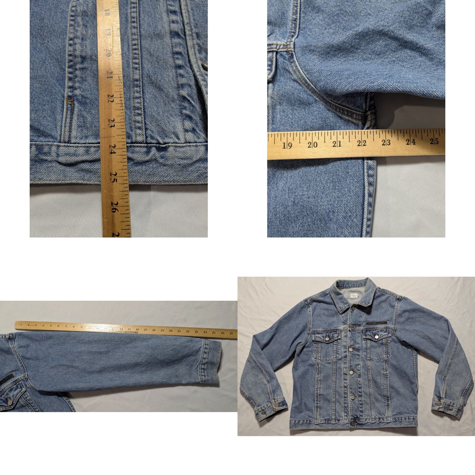 Calvin Klein VINTAGE Calvin Klein CK Jeans Men Large Double Stone Wash Denim Trucker Jacket Size US 33 - 8 Thumbnail