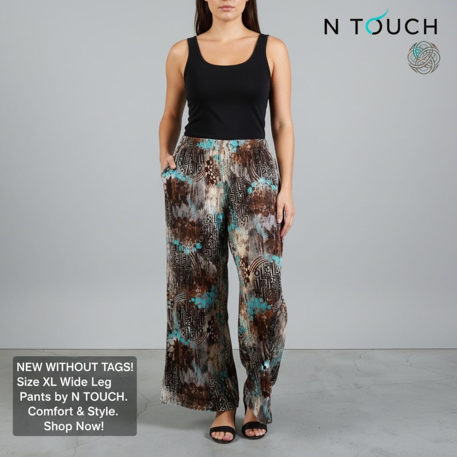 Other N Touch XL Wide Leg Pants with Abstract Print Size 40" / US 18 - 1 Thumbnail