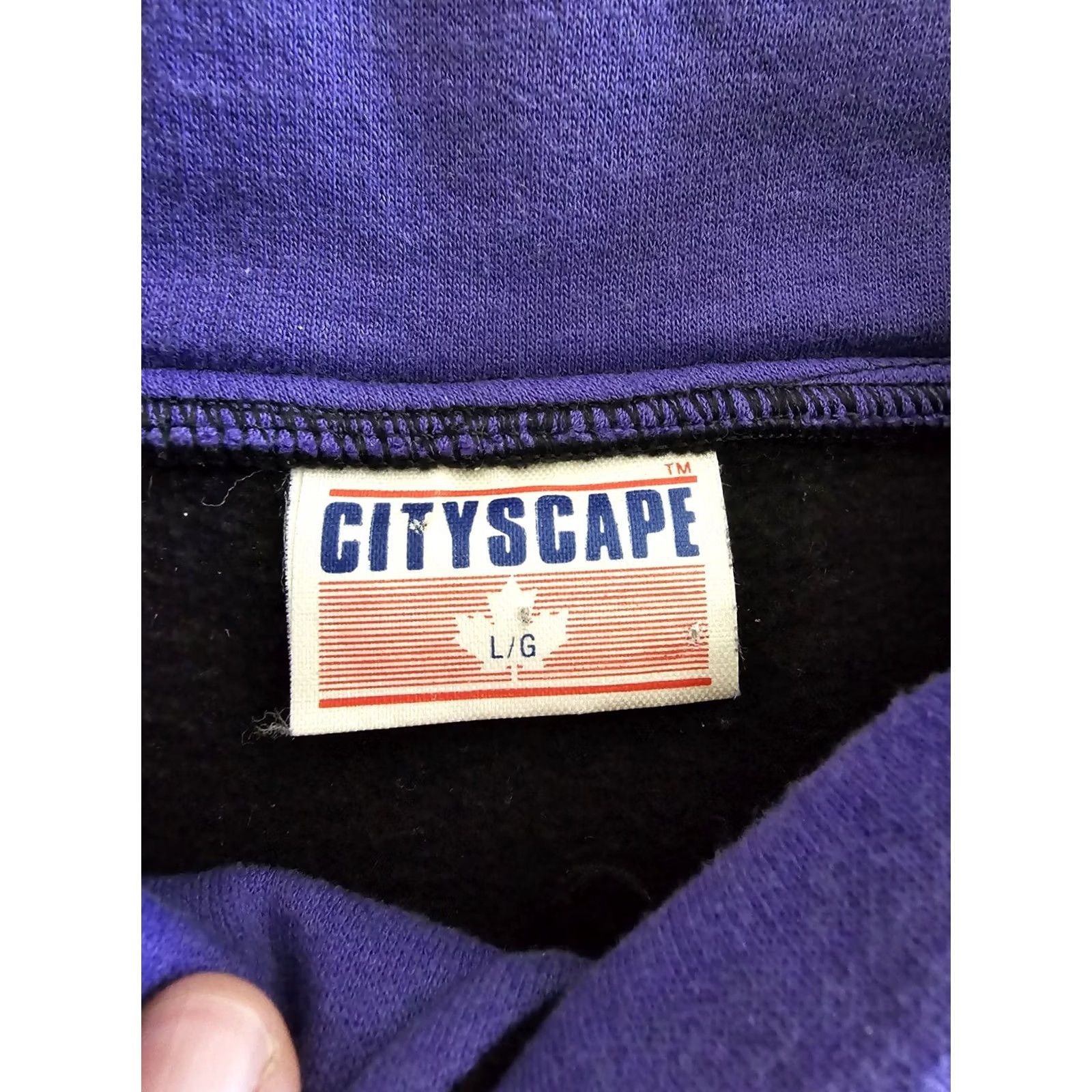 Vintage Vintage 1990s VICTORIA BLACK Purple Collared Sweatshirt Unisex Large Size L / US 10 / IT 46 - 3 Thumbnail
