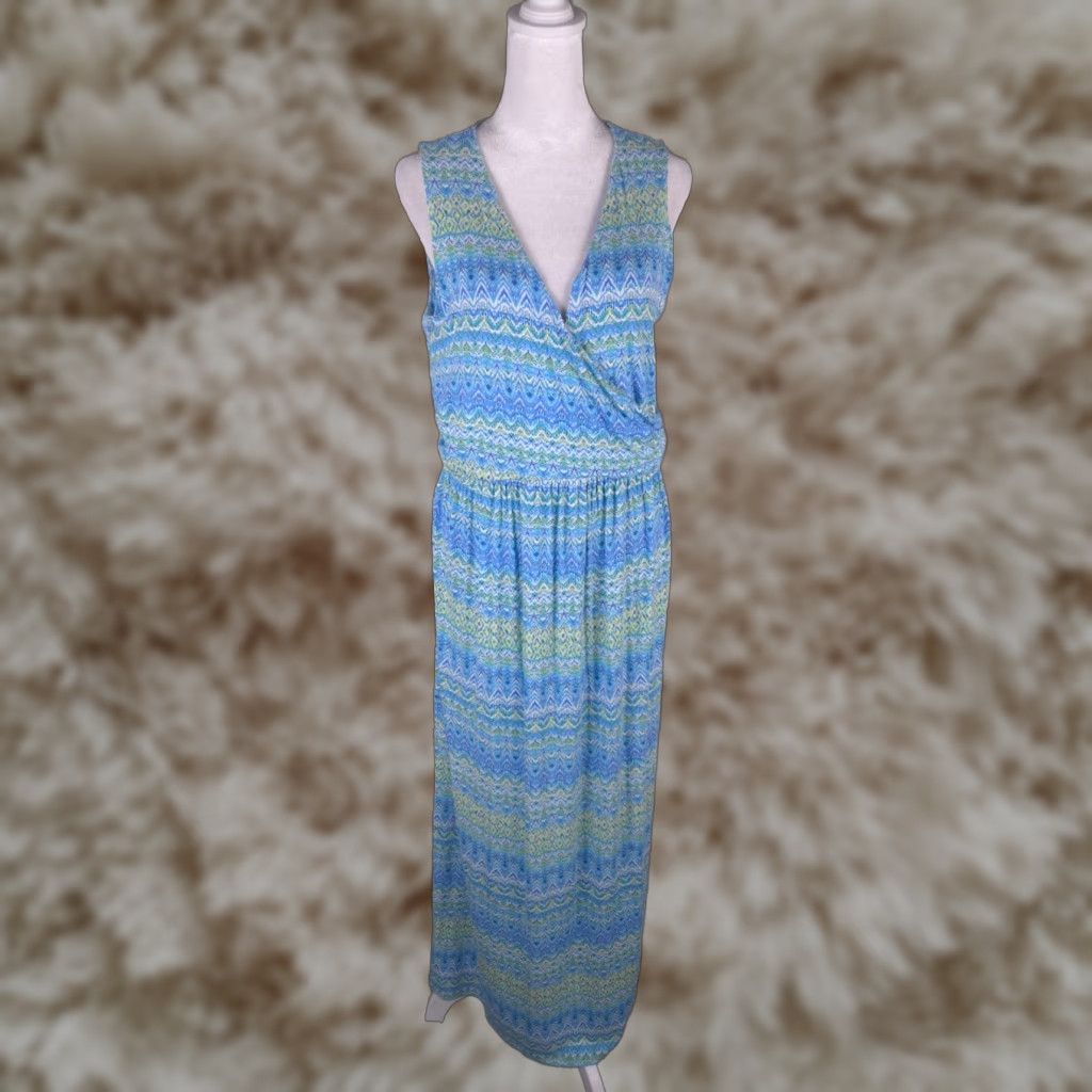 chinese dress ladies Dress Casual Maxi By J. Jill In Blue & White, Size:S  Clothes Mentor  Mayfield Heights OH