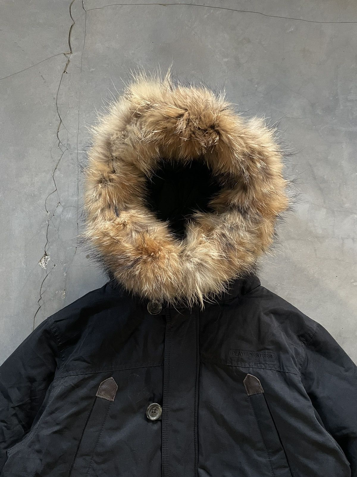 Japanese Brand 2000’s PlayMonsters - Fur Down Jacket Parkas Black Size US L / EU 52-54 / 3 - 5 Thumbnail