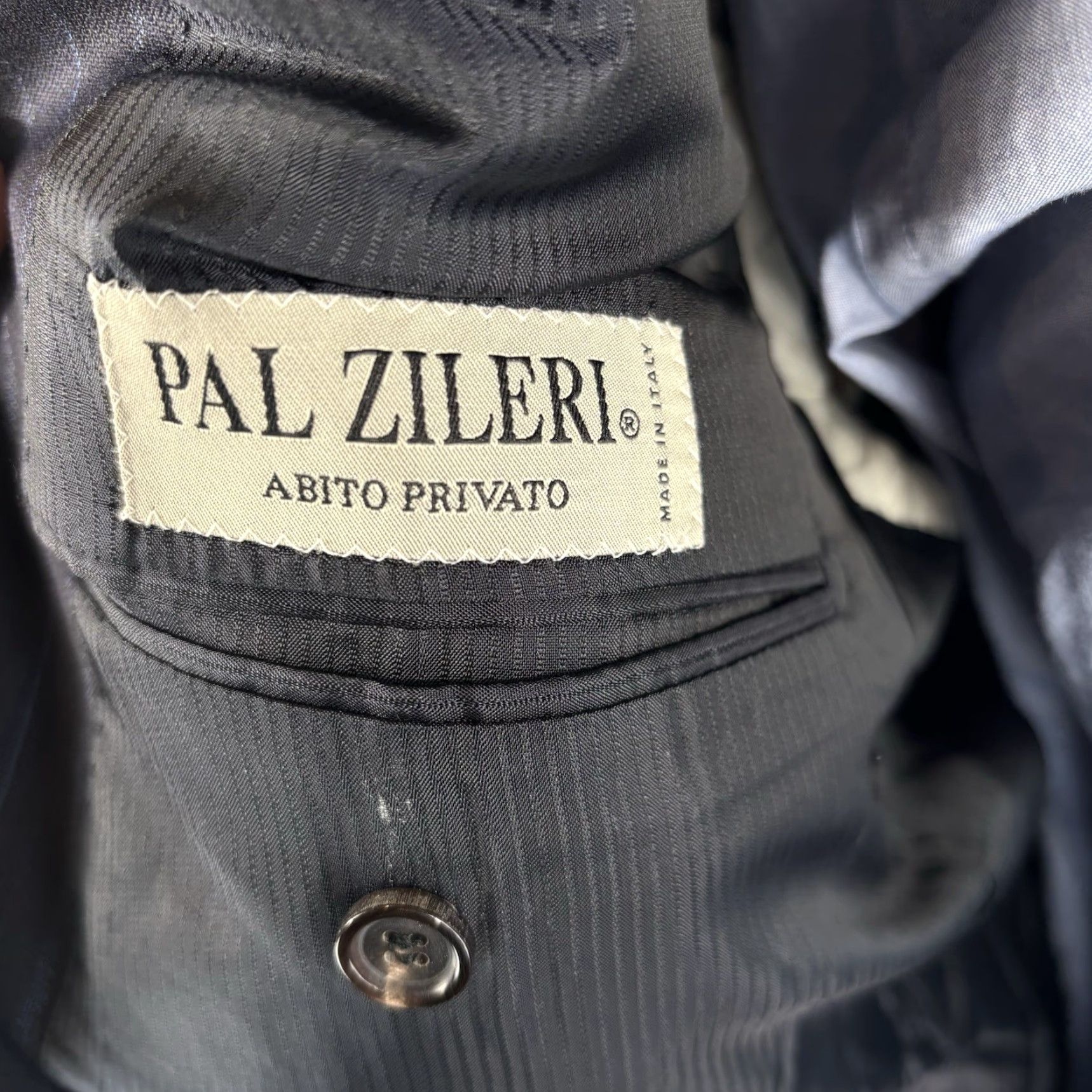 Pal Zileri Pal Zileri Loro Piana Blazer 44L Navy Pinstripe Wool Italy Blazer Men 44 Long Notch Lapel Double-Vented Wool Italy Blazer, Dry Clean Only, Brown? Size 44R - 6 Thumbnail