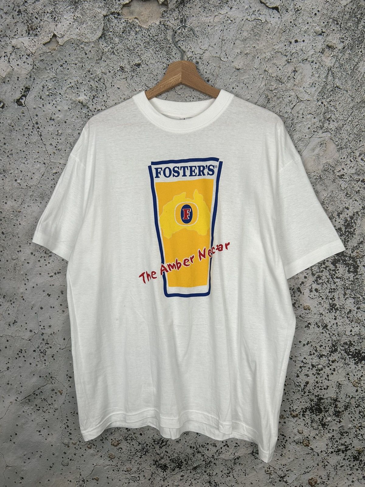 Vintage Vintage Fosters Beer Graphic Tee 90s Archive Skate Baggy Size US XL / EU 56 / 4 - 1 Thumbnail