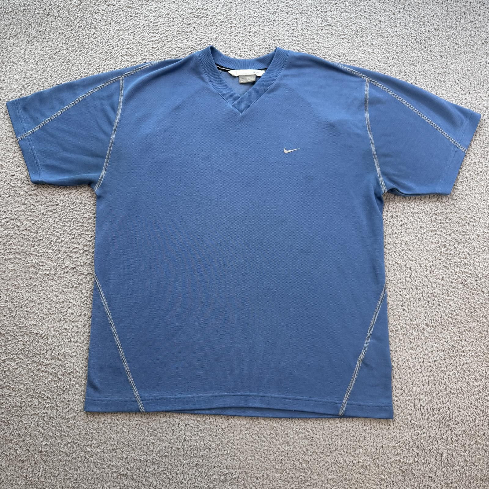 Nike Nike Y2K Blue Athletic Shirt Men Large Mini Swoosh Tee Size US L / EU 52-54 / 3 - 1 Thumbnail