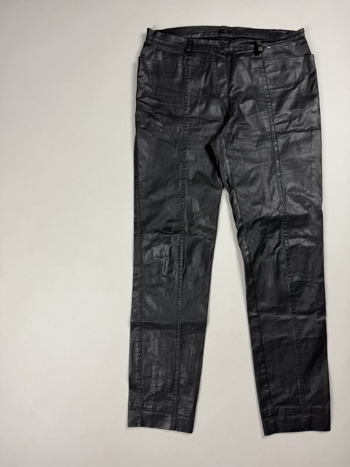 Annette Gortz Annette Gortz Avant-Garde Coated Resin Cotton Pants Trousers Size 30" / US 8 / IT 44 - 2 Thumbnail