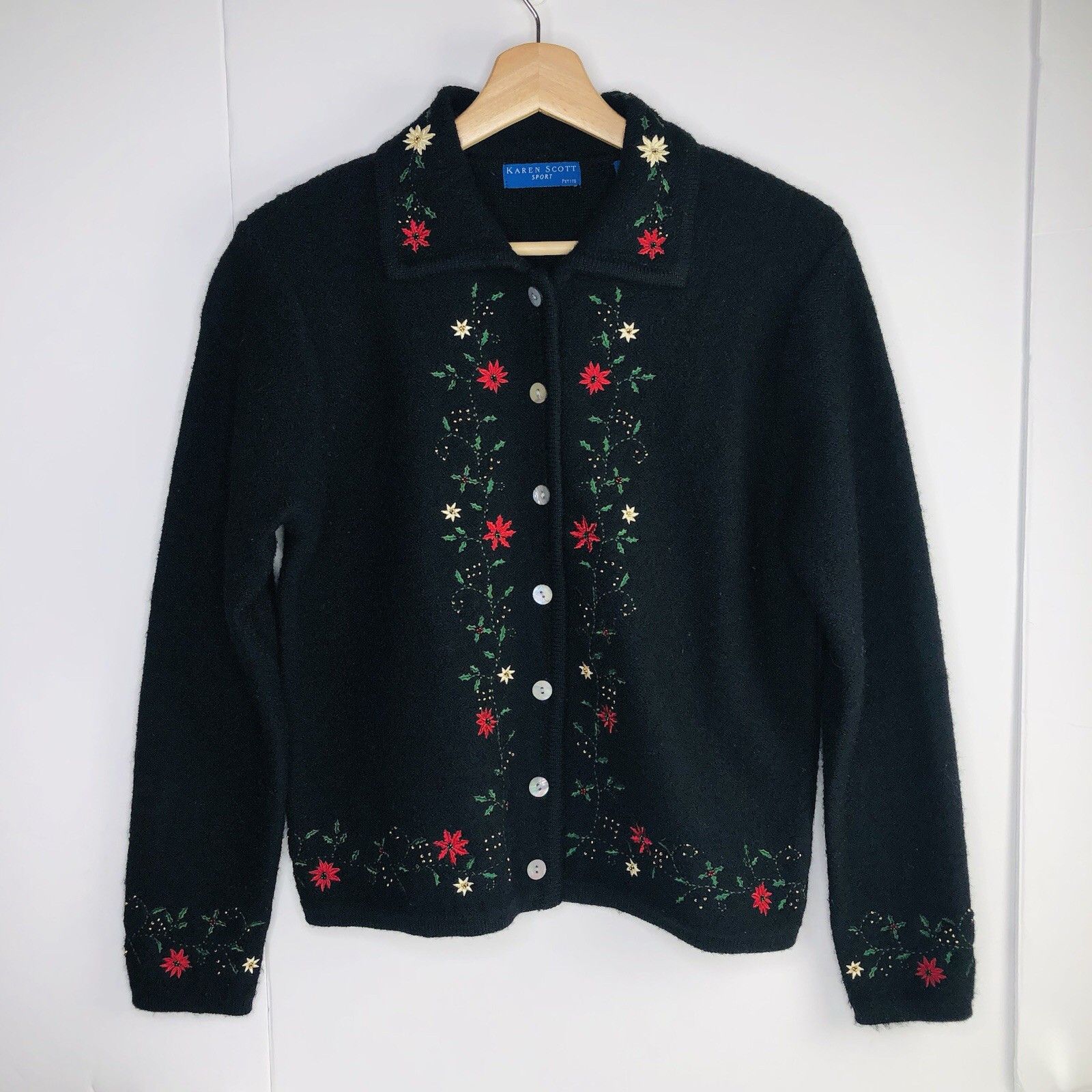 Other KAREN SCOTT Grandma Wool Christmas Cardigan Sweater Sz PS Size XS / US 0-2 / IT 36-38 - 1 Thumbnail