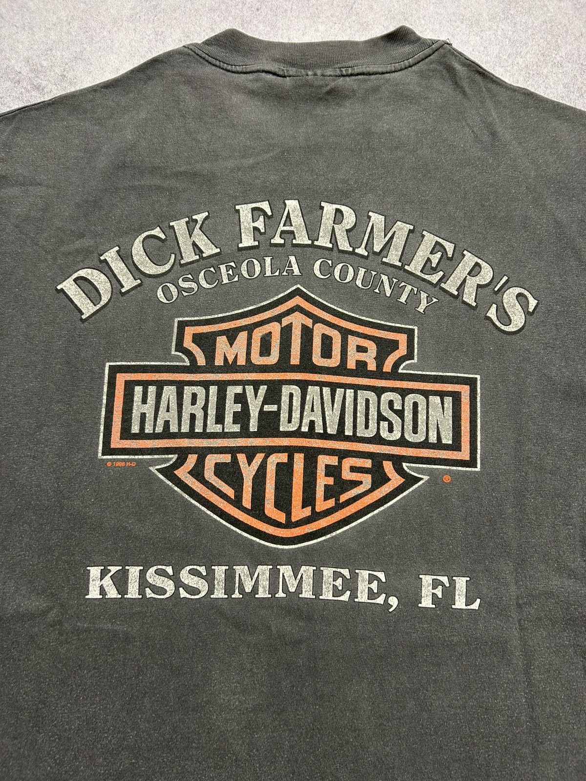Harley Davidson × Vintage vintage 1996 Harley Davidson Dick Farmer Made in USA t-shirt Size US XL / EU 56 / 4 - 5 Thumbnail