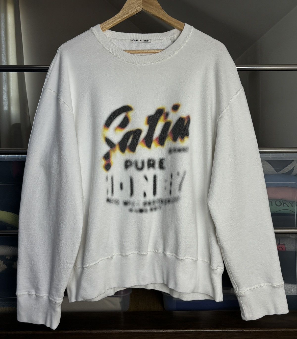 Our Legacy Our Legacy Patch Sweat Boxy Sweatshirt Satin Size US L / EU 52-54 / 3 - 1 Thumbnail