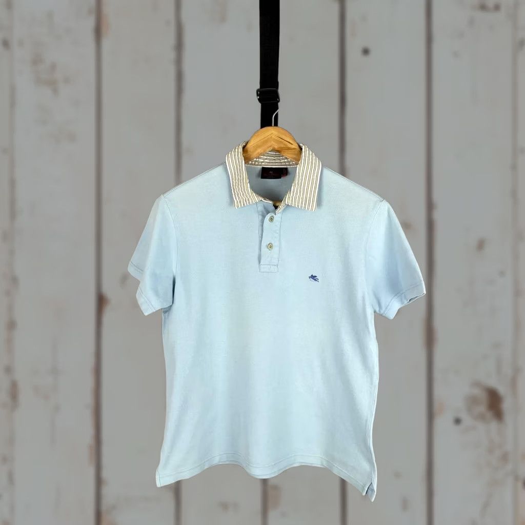Etro Etro Milano Polo Shirt Mens Size M Blue Cotton Short Sleeve Slim Fit Size US M / EU 48-50 / 2 - 1 Thumbnail