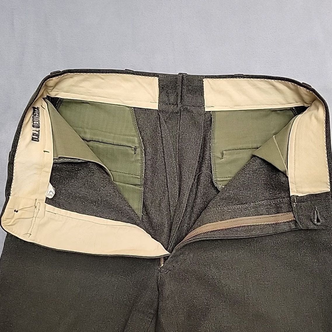 Vintage VINTAGE Military Pants Mens 32x31 Green Wool Zip Fly Flap Pocket 60s 70s READ Size US 32 / EU 48 - 7 Thumbnail