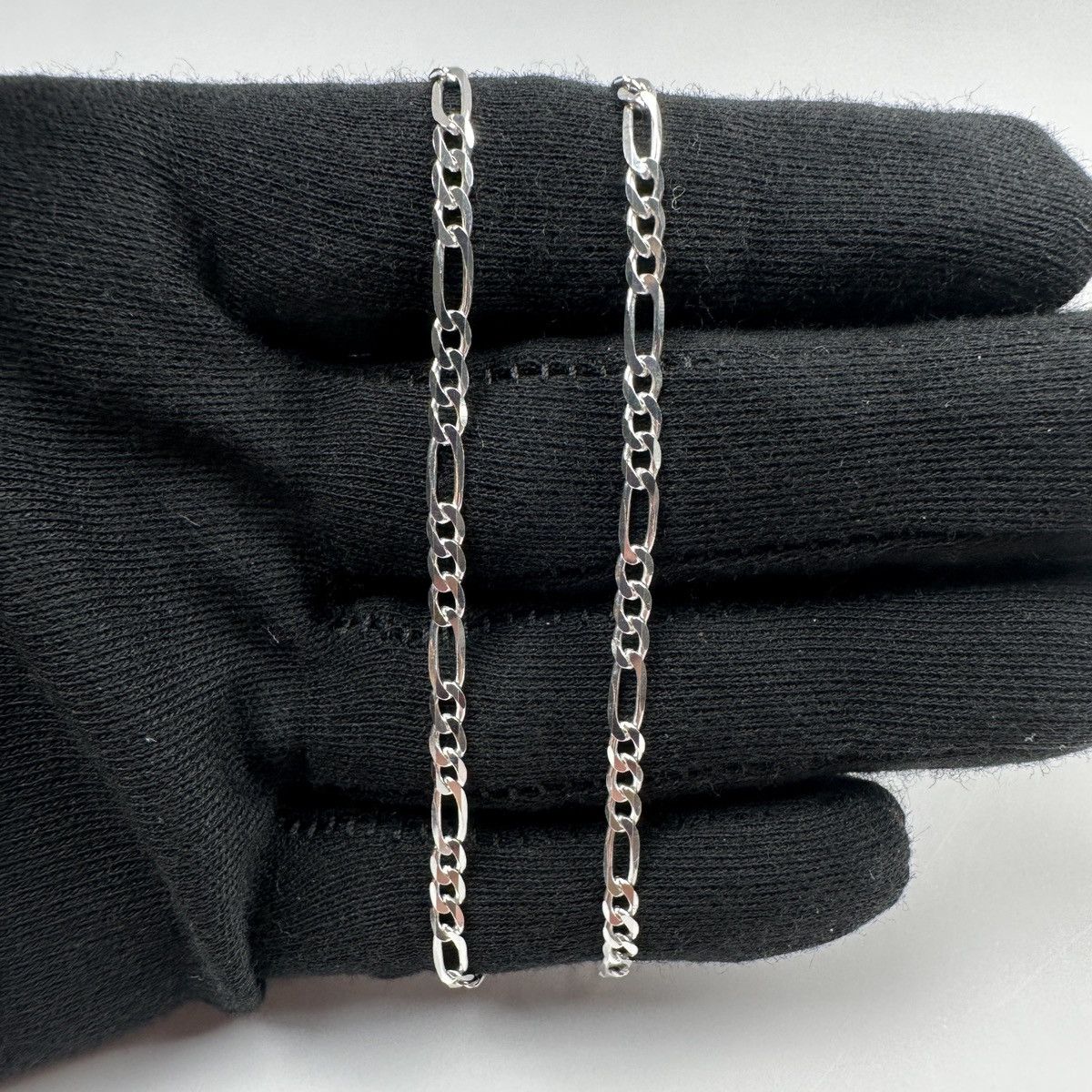 Sterling Silver Silver Chain Solid Silver Figaro Chain 3mm 18in Stamped 925 Size ONE SIZE - 5 Thumbnail