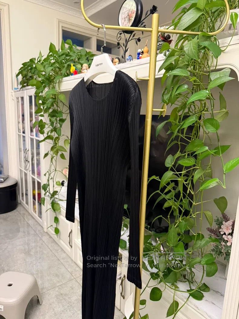 Issey Miyake Issey Miyake Black Long Sleeve Dress Size L / US 10 / IT 46 - 2 Thumbnail