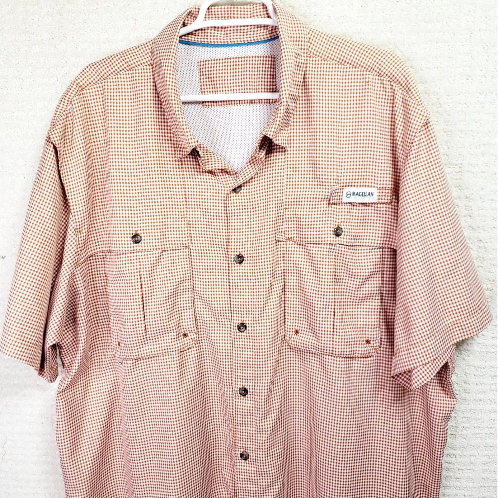 Vintage Magellan Outdoors Shirt Men’s 2XL Orange Plaid Fish Gear Angler Fit Mag Wick SS Size US XXL / EU 58 / 5 - 2 Thumbnail
