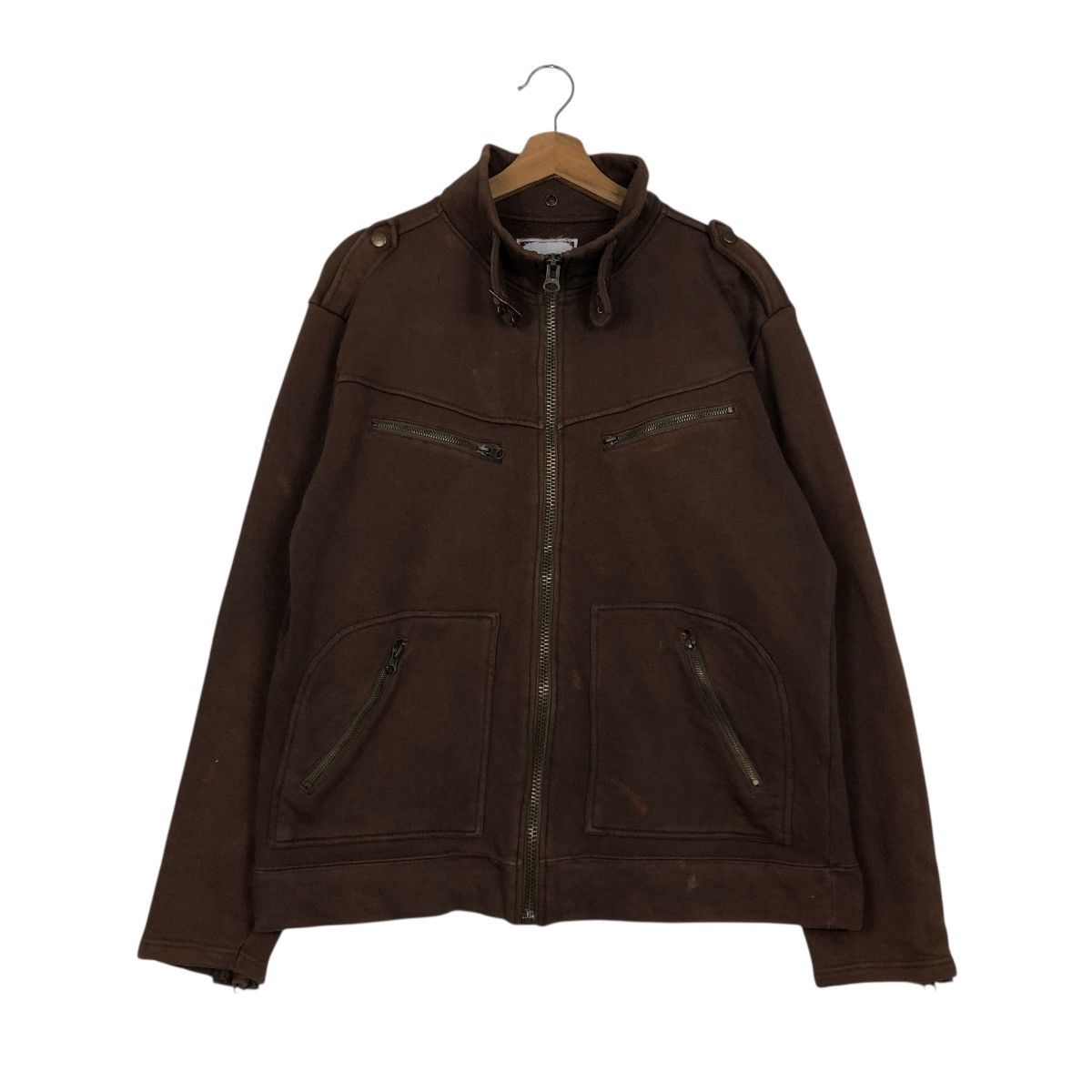 Japanese Brand 🔥VINTAGE BIKER JACKET ASYMETRICAL ZIPPER QUASH ISSEY MIYAKE Size US L / EU 52-54 / 3 - 3 Thumbnail