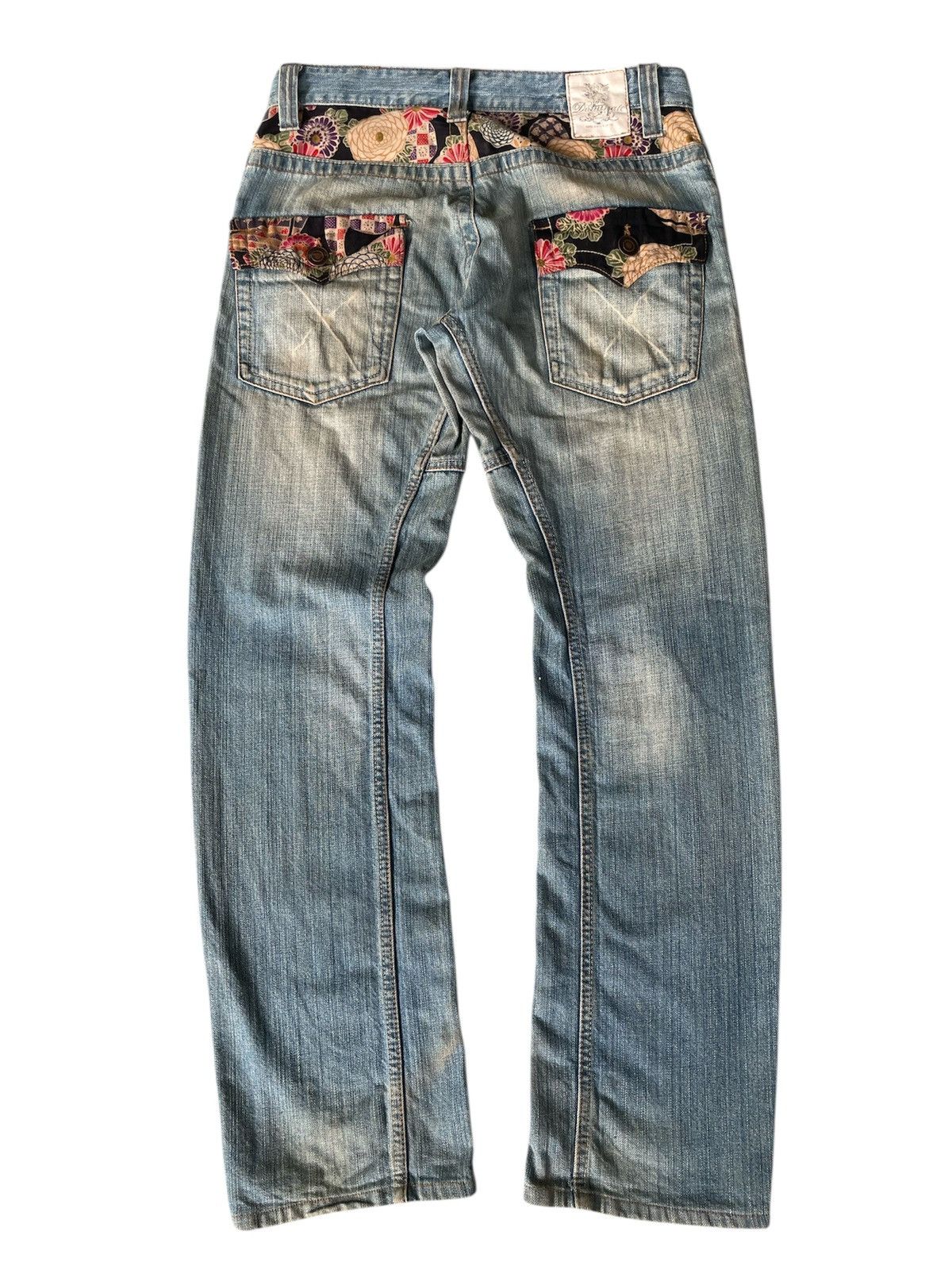 Kapital Y2k Japan Dominate Handcrafted Floral Sukajan Mudwash Jeans Size US 32 / EU 48 - 1 Thumbnail