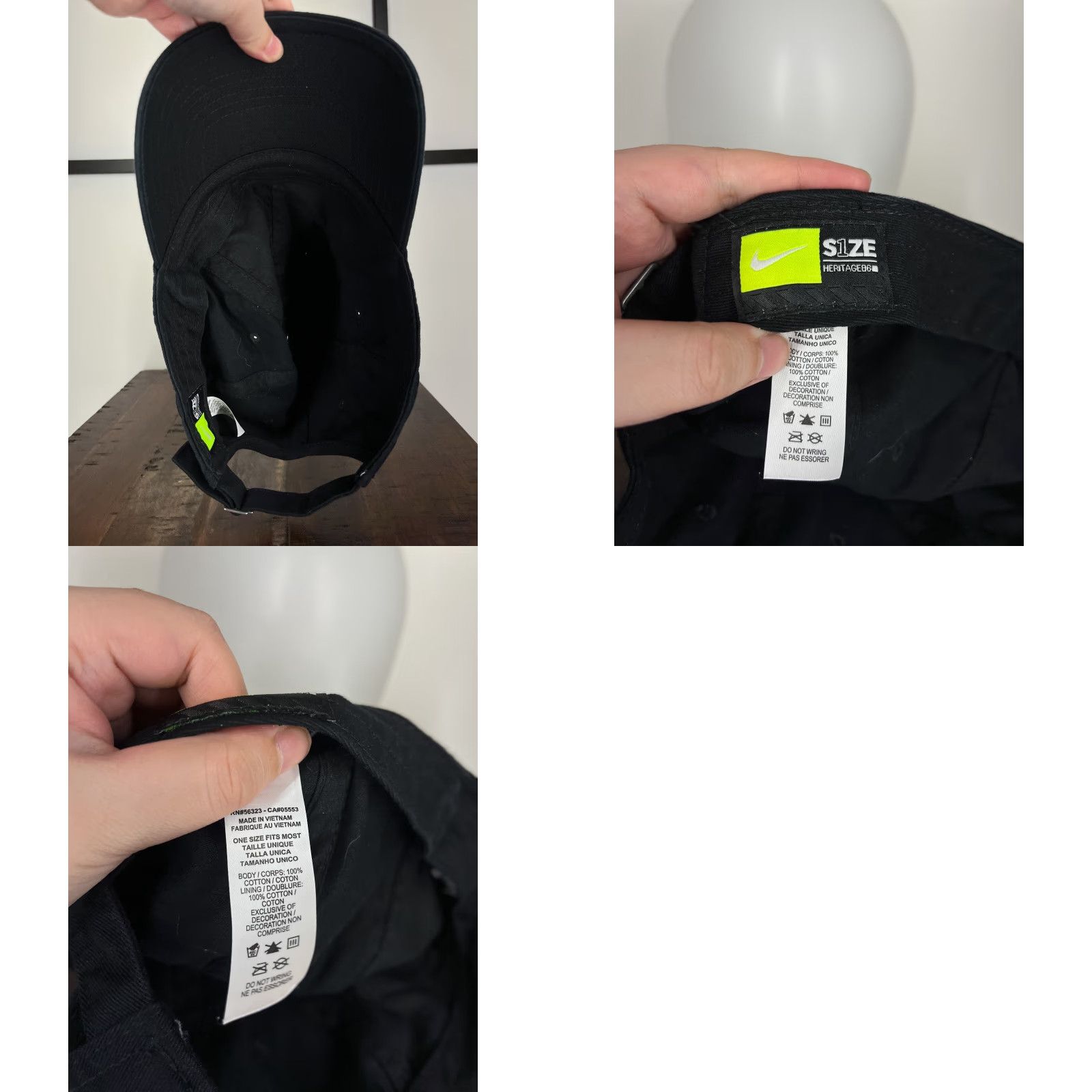 Nike Nike Hat Cap Strap Back Adult One Size Black Cotton Heritage86 Twill Baseball Cap Nike Mens Hats Sports Logo Housing Adjustable Black 90s? Size ONE SIZE - 9 Thumbnail