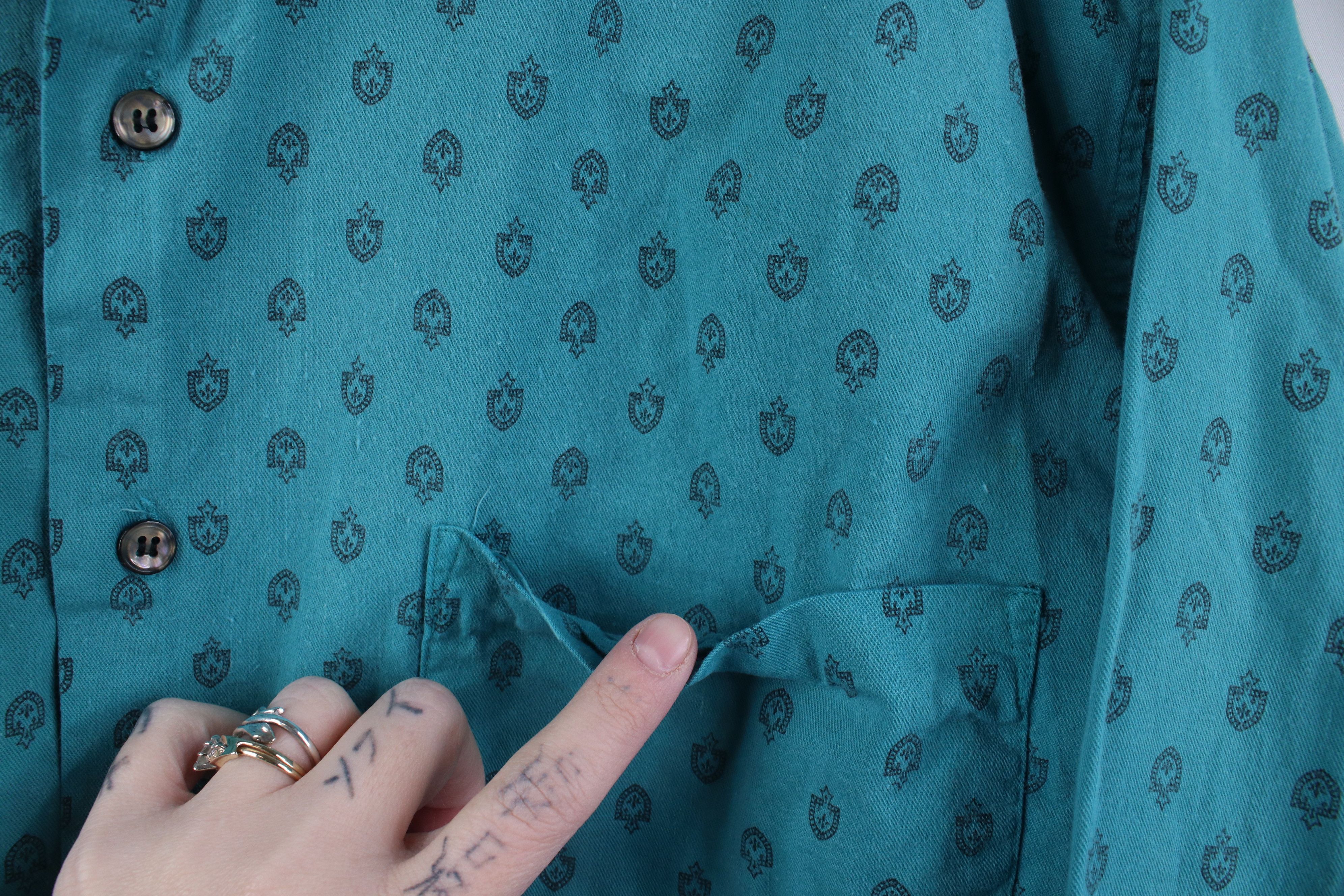 Gap Vintage 90s Gap All Over Print Collared Button Shirt Blue Size US S / EU 44-46 / 1 - 7 Thumbnail