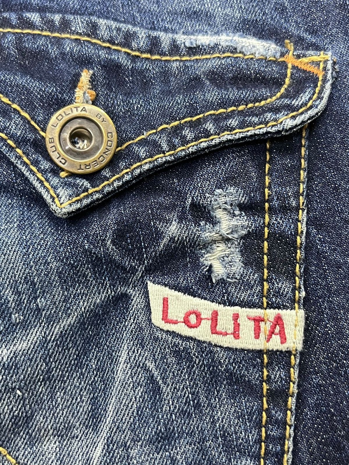 Beauty Beast 🔥LOLITA Vintage Exotic Washed Denim Sick Flare Jeans Size US 30 / EU 46 - 10 Thumbnail