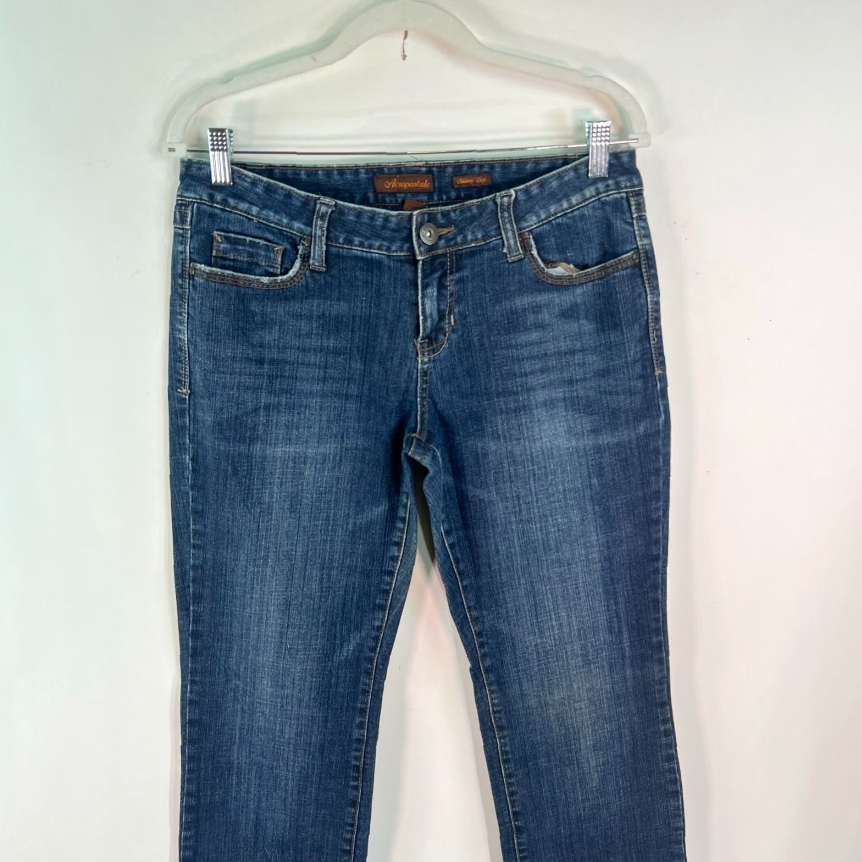Vintage Aéropostale Skinny Leg Jeans Women 9/10 Regular 32x32 Blue Denim Size 30" / US 8 / IT 44 - 2 Thumbnail