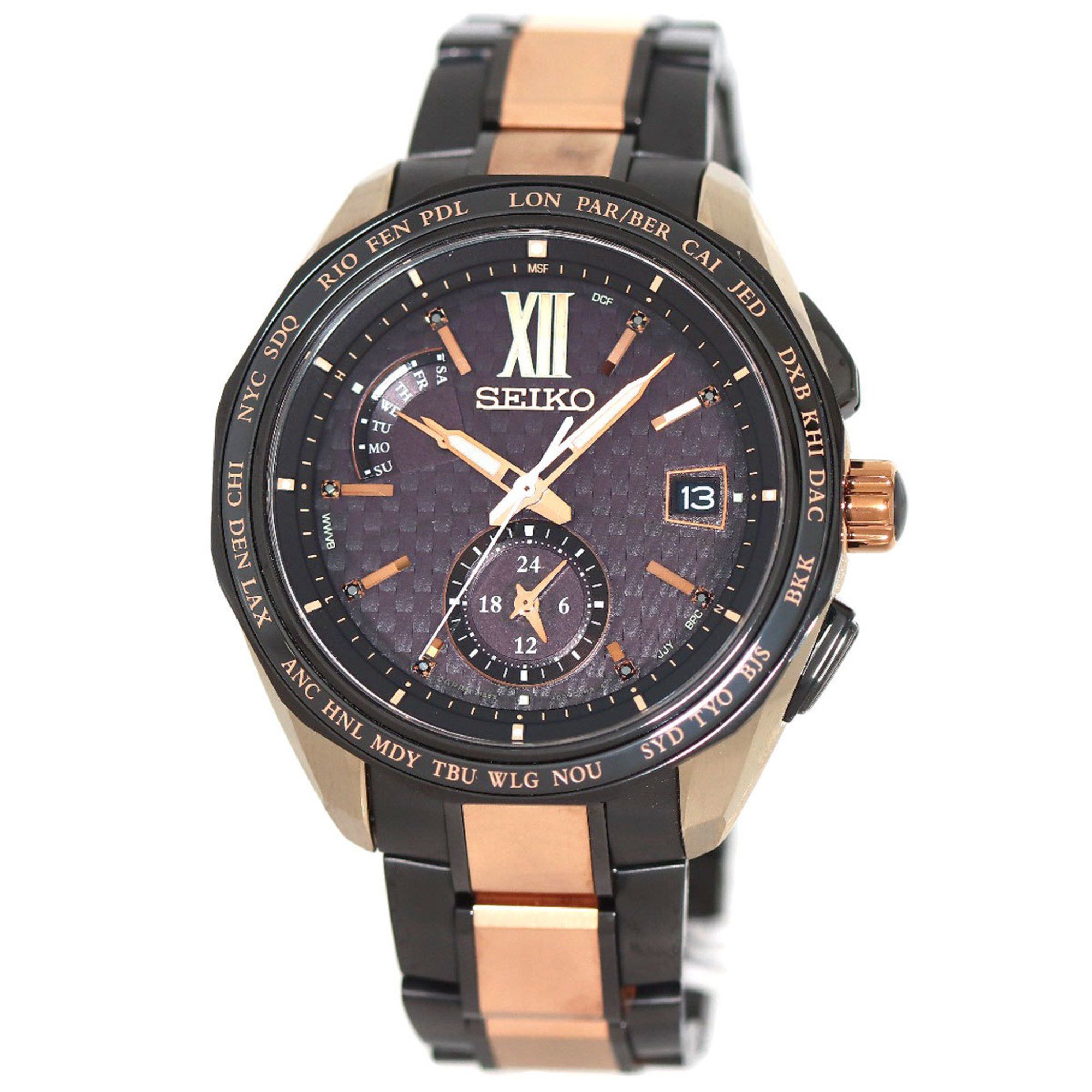 image of Seiko Saga254 8B63-0Ar0 Brightz Flight Expert 800 Limited Watch Titanium Ceramic Men's Seiko in Bla