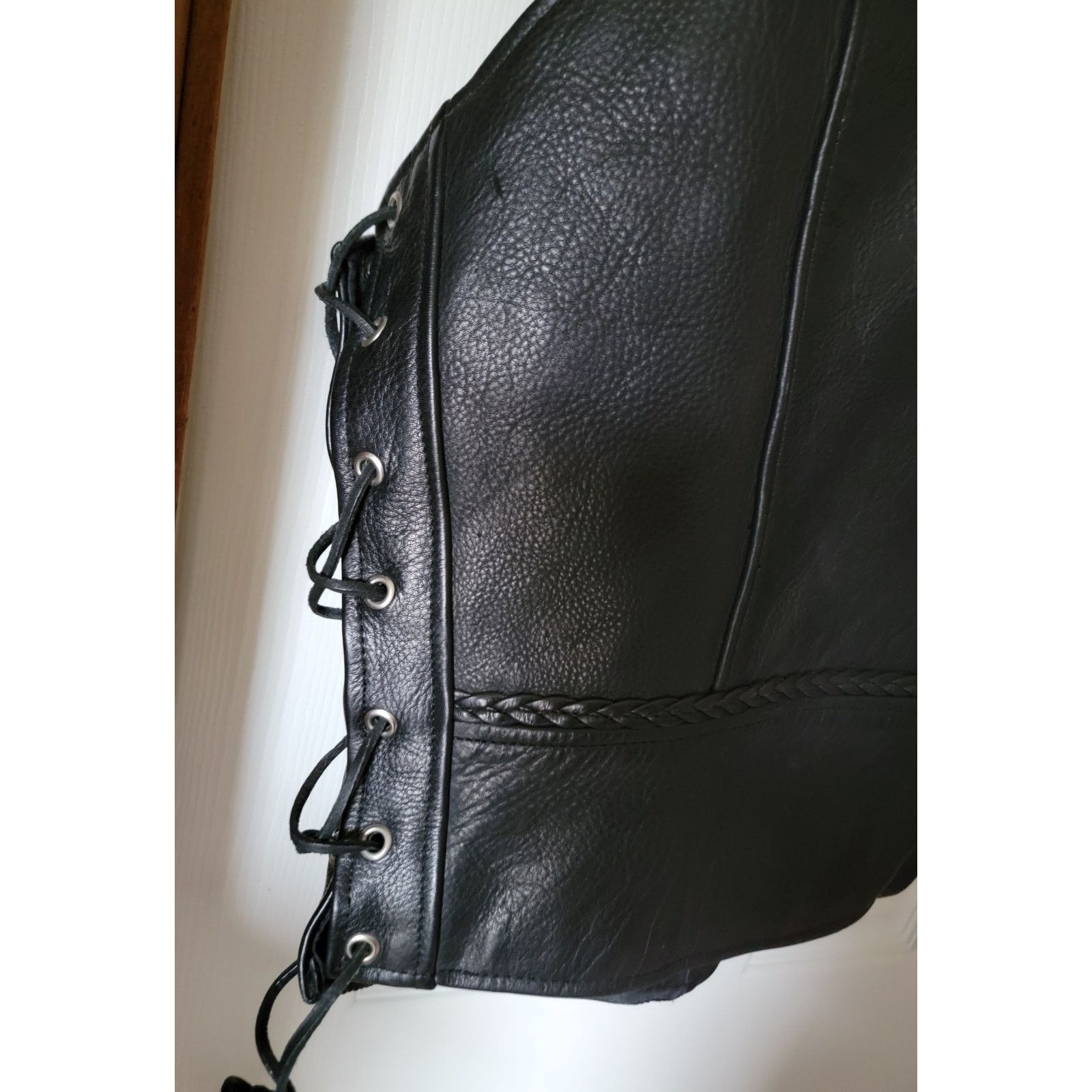 Other Skin-Tan Genuine Leather Men's Biker Vest Snap Closure Size US M / EU 48-50 / 2 - 6 Thumbnail